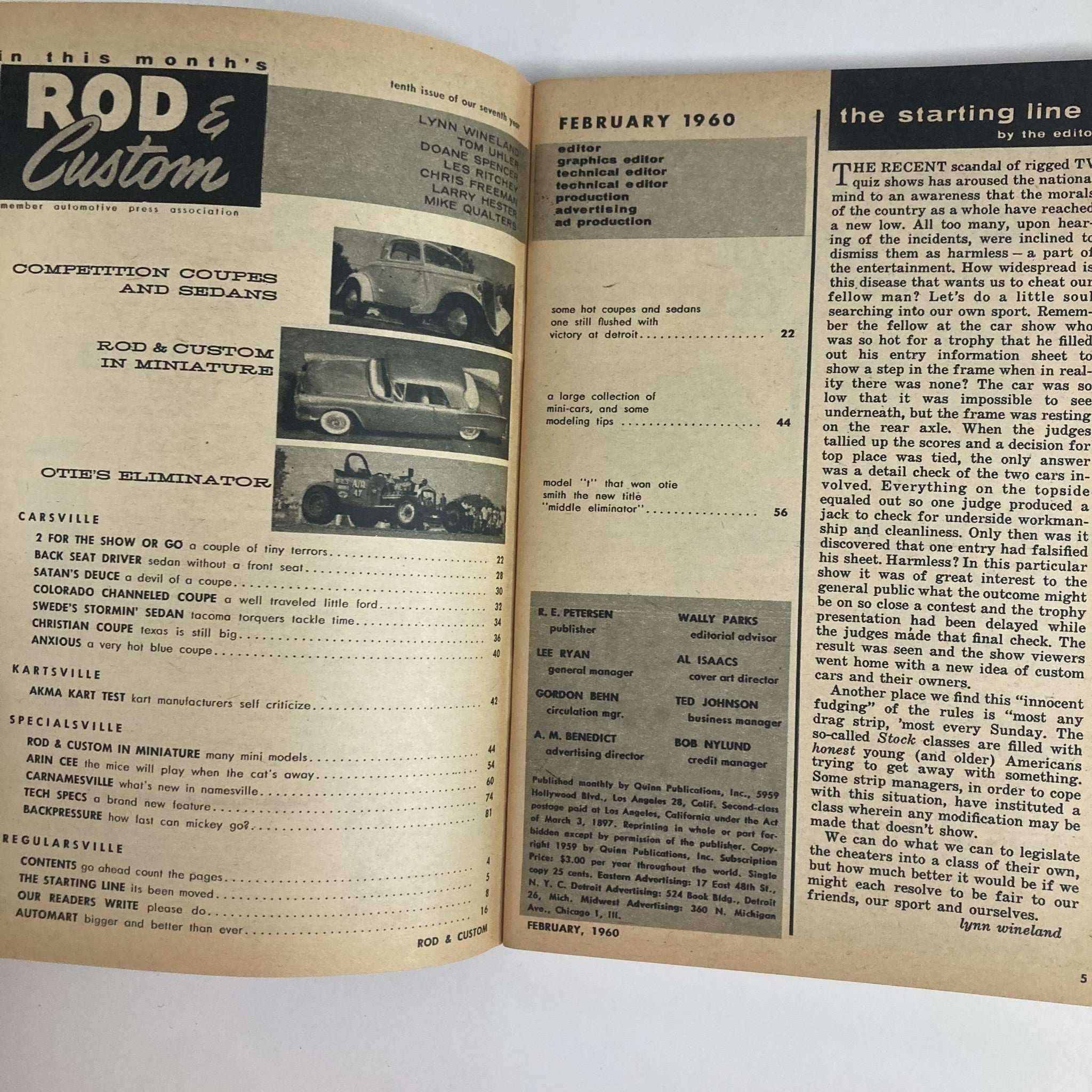 VTG Rod & Custom Magazine February 1960 Competition Coupes & Sedans No Label