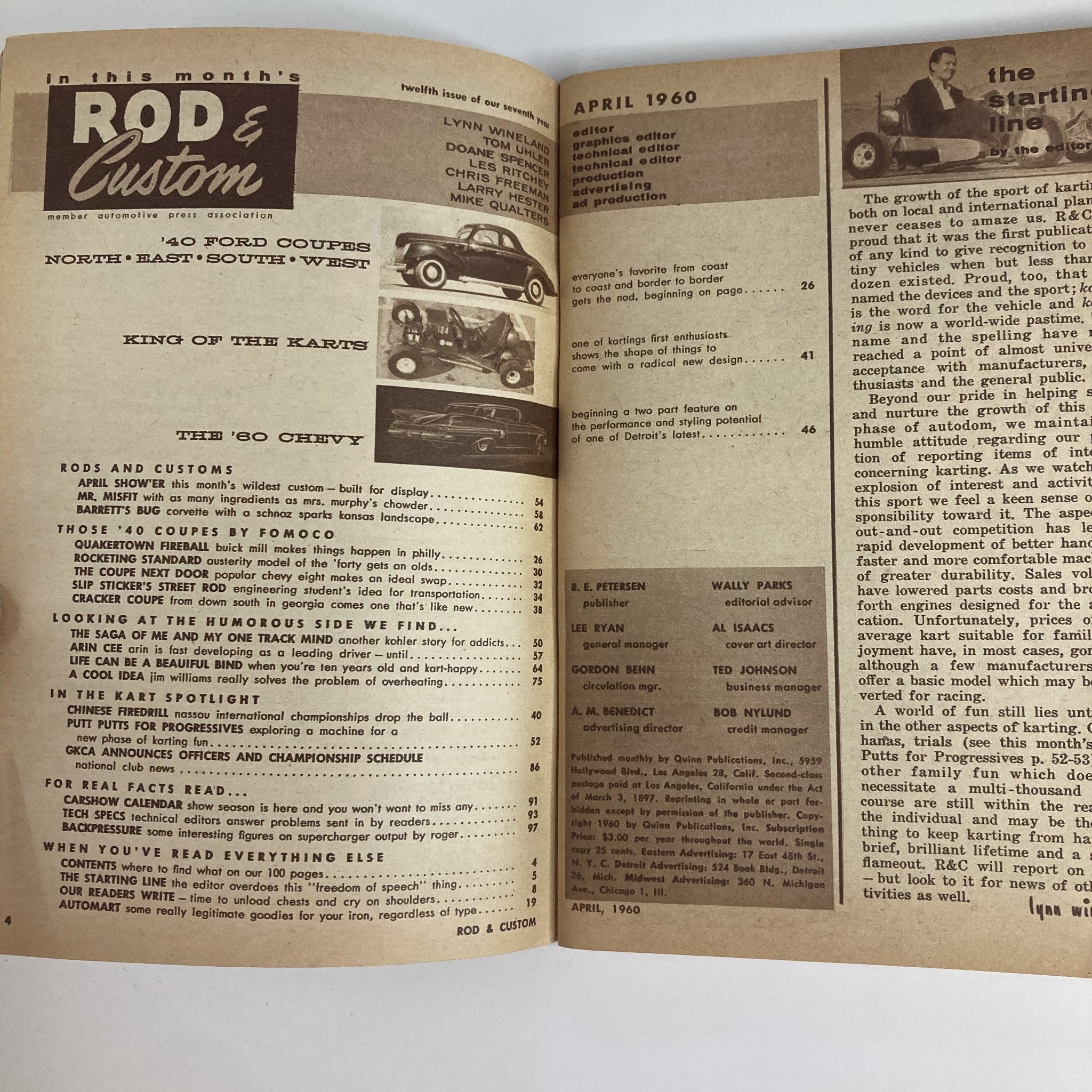 VTG Rod & Custom Magazine April 1960 International Kart Championships No Label