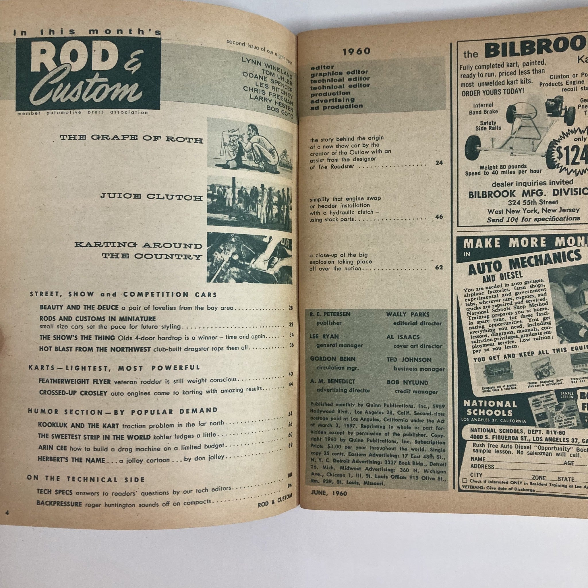 VTG Rod & Custom Magazine June 1960 Hydraulic Clutch Installation No Label