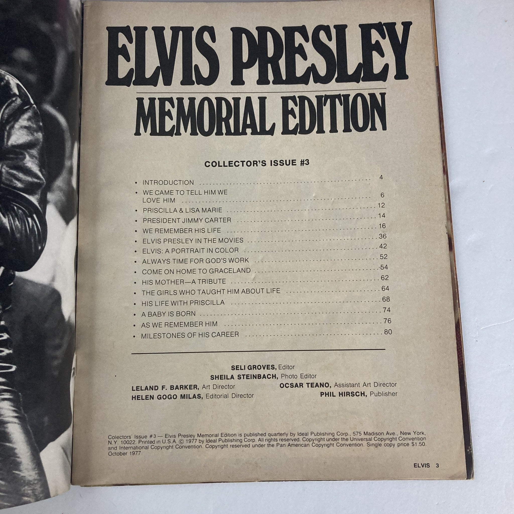 VTG Collector's Issue #3 1977 Elvis Presley Memorial Edition No Label