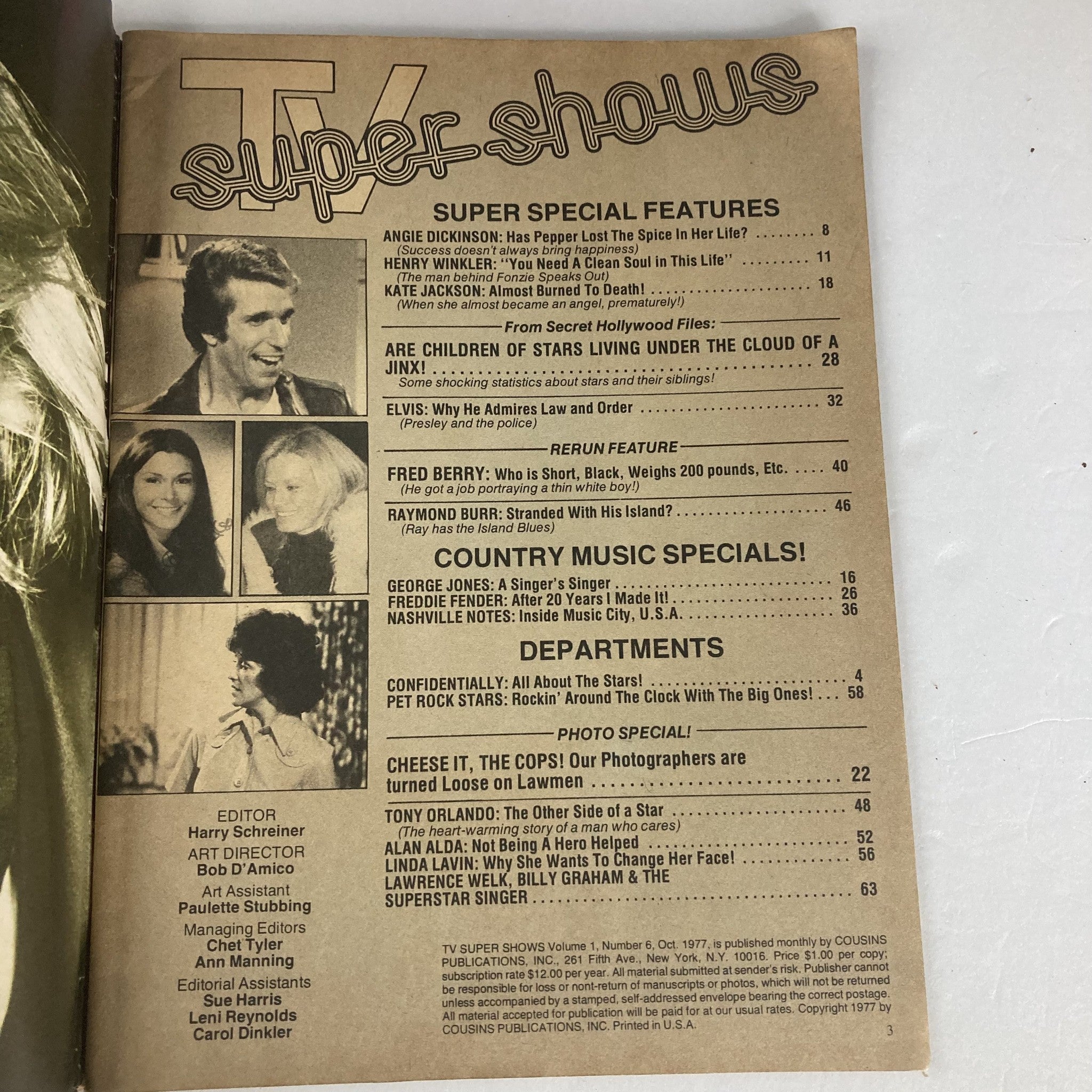 VTG TV Super Shows Magazine October 1977 Vol 1 #6 Kate Jackson No Label