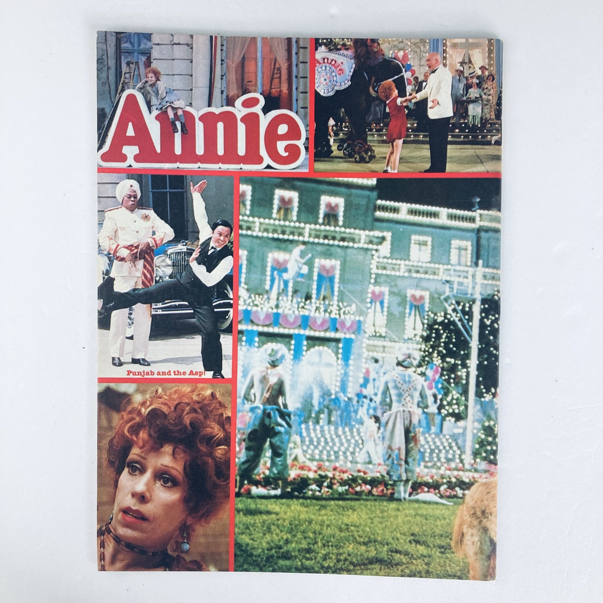 Cover of the vintage magazine 'Annie', featuring scenes and characters from the film, designed to represent the nostalgic aesthetic of the 1980s, complementing the collectible Marvel Superstar Special Magazine Summer 1982 Vol 1 No. 23.