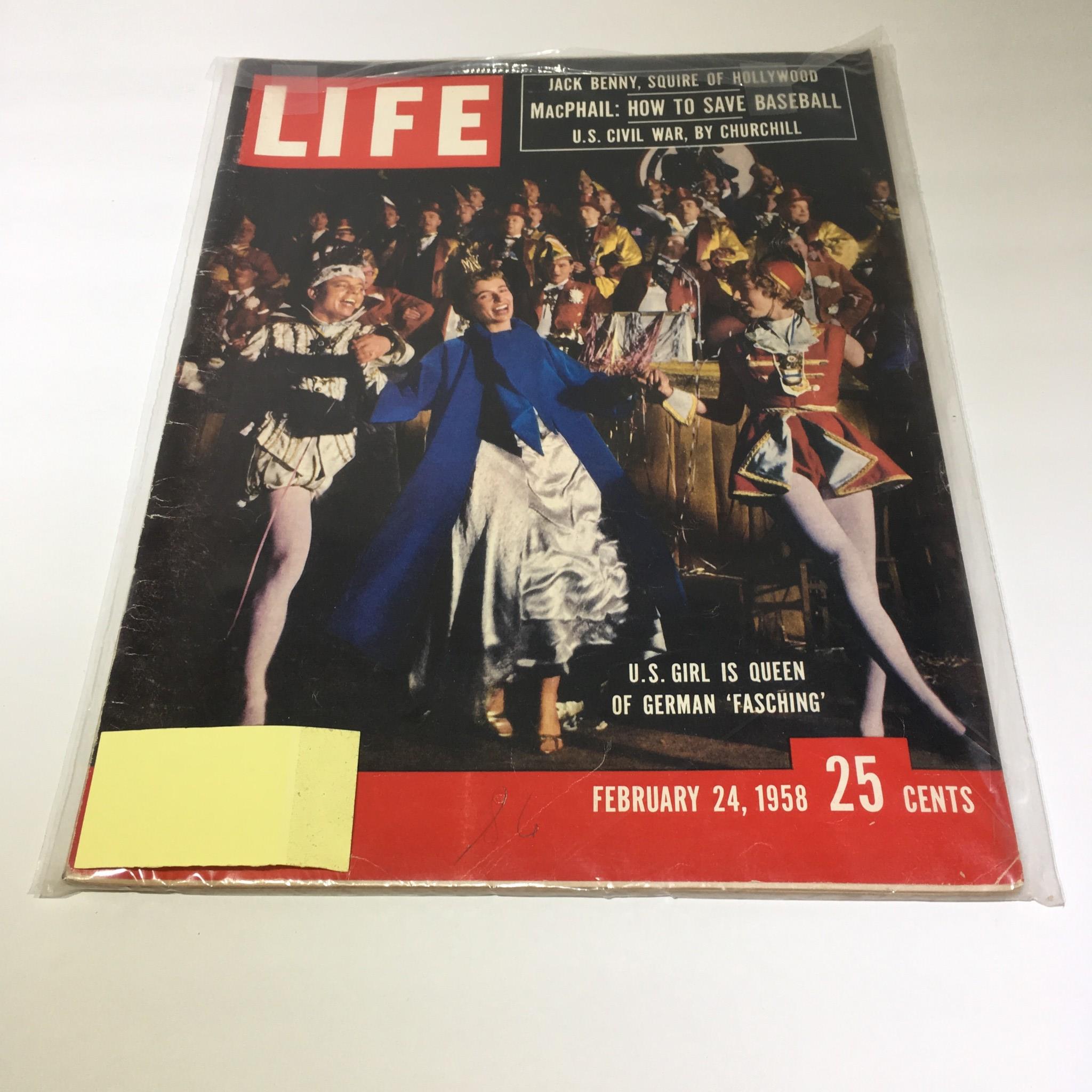 VTG Life Magazine February 24 1958 - U.S. Girl is Queen of German Fashion