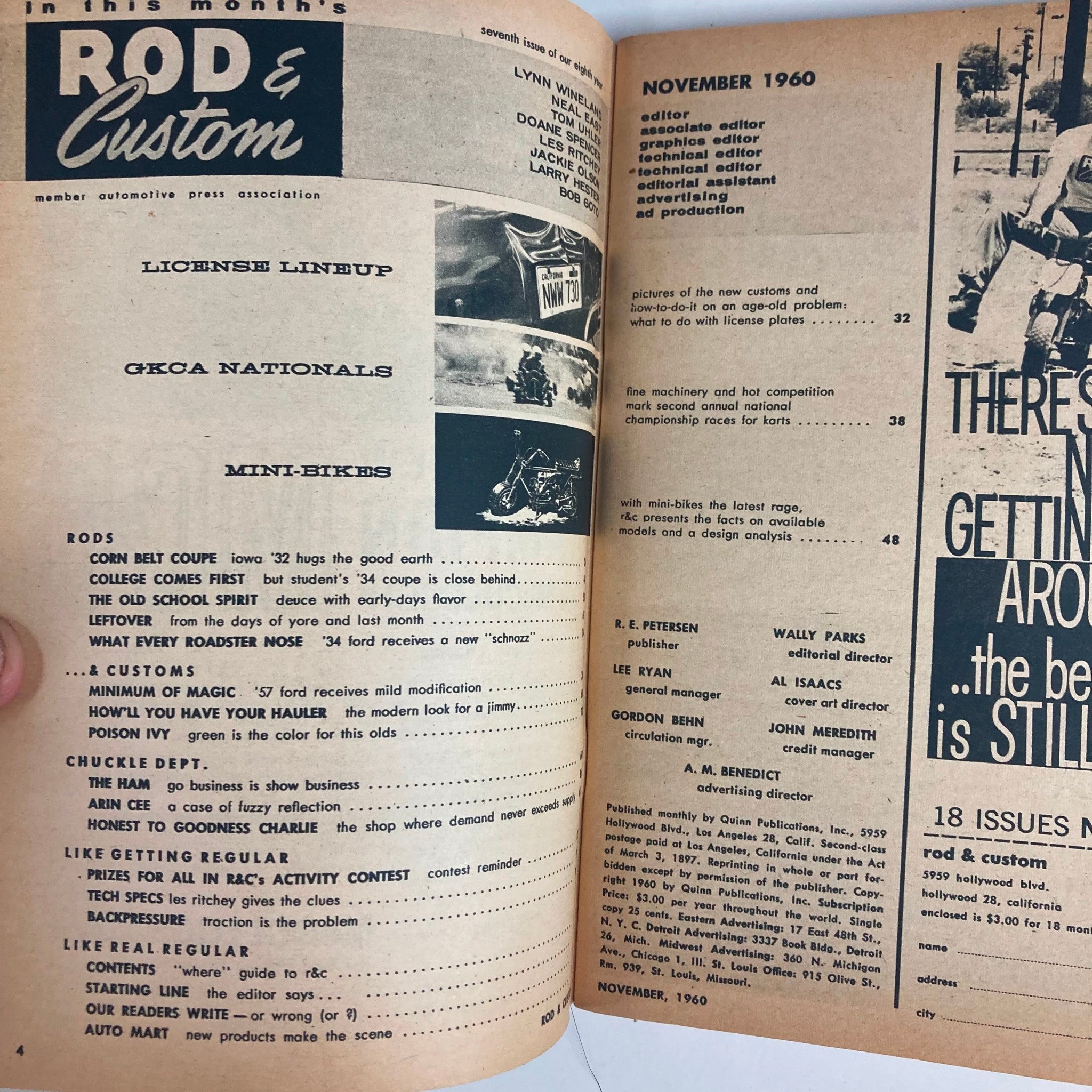 VTG Rod & Custom Magazine November 1960 The Old School Spirit No Label