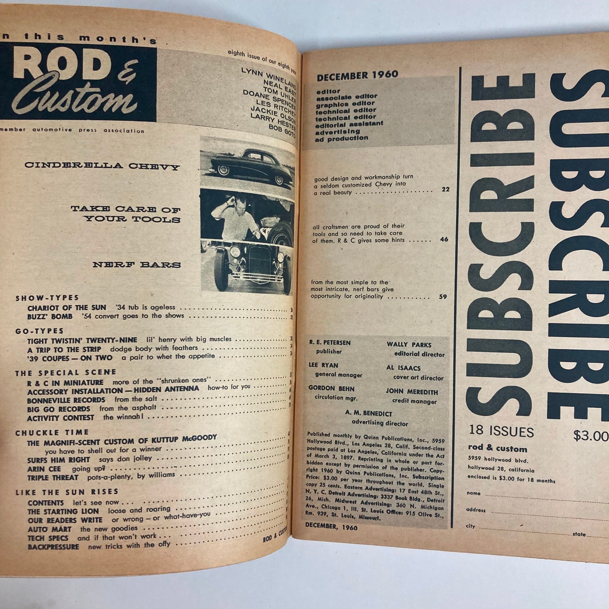 VTG Rod & Custom Magazine December 1960 The '39 Coupes - On Two No Label