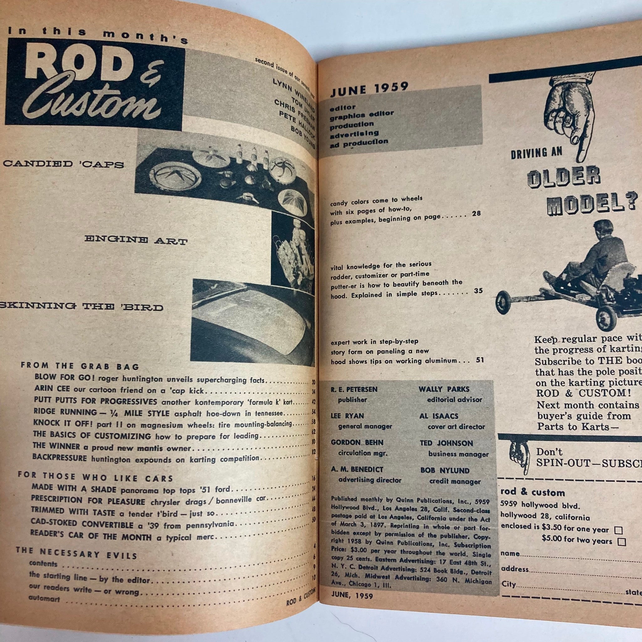 VTG Rod & Custom Magazine June 1959 The Basics of Customizing No Label