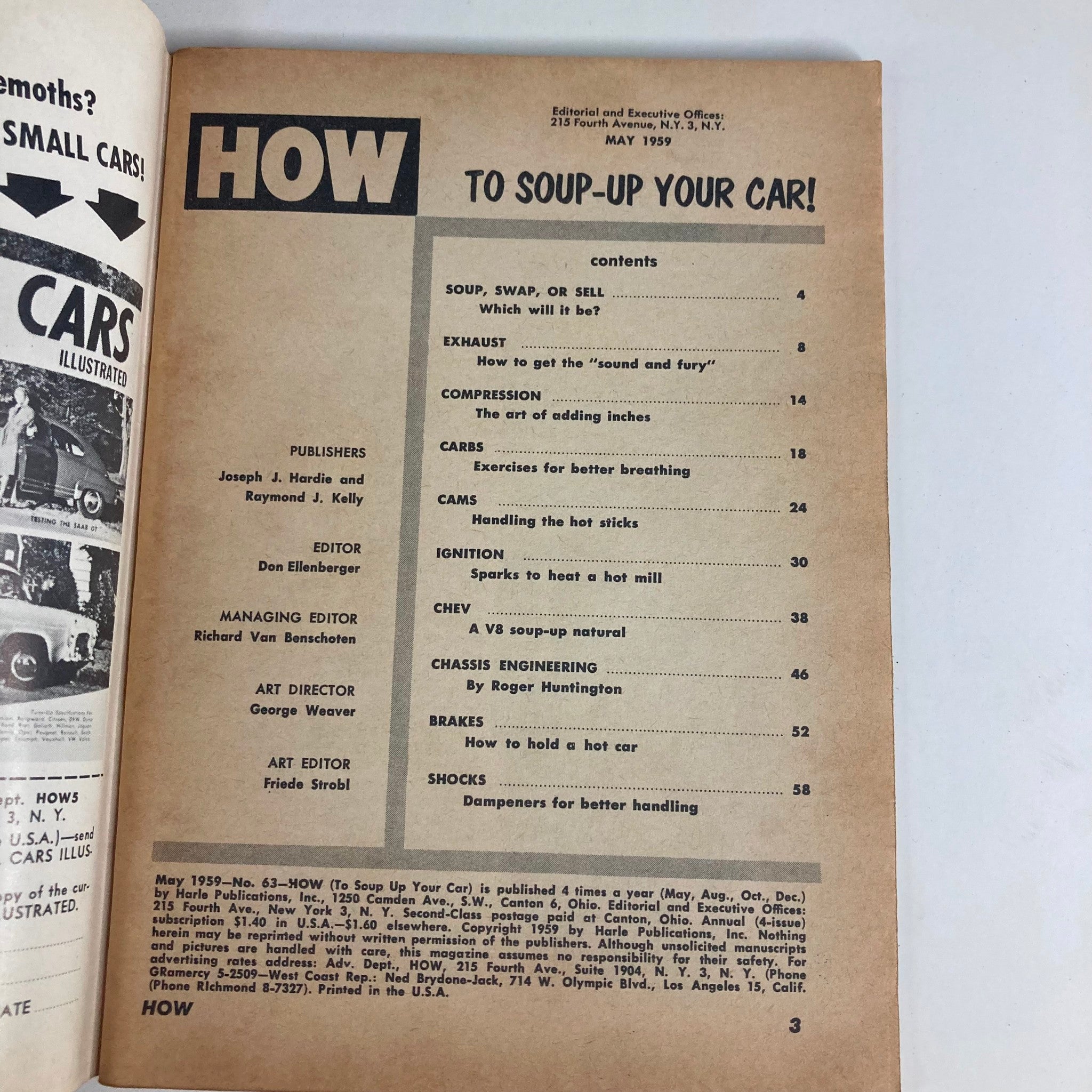 VTG How To Soup Up Your Car Magazine May 1959 No. 63 V8 Soup-Up Natural No Label