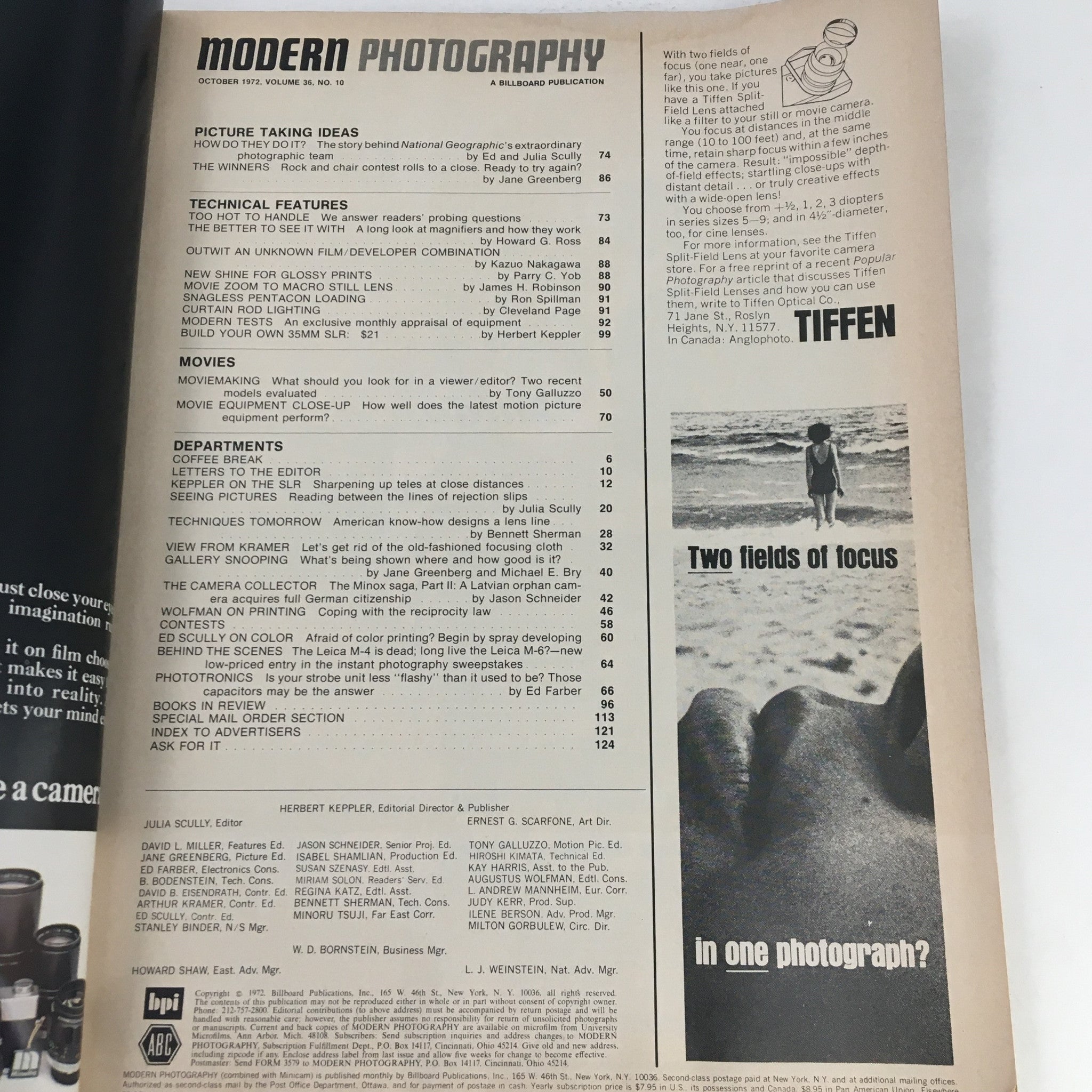 Modern Photography Magazine October 1972 How Nat Geo Photogs Work No Label