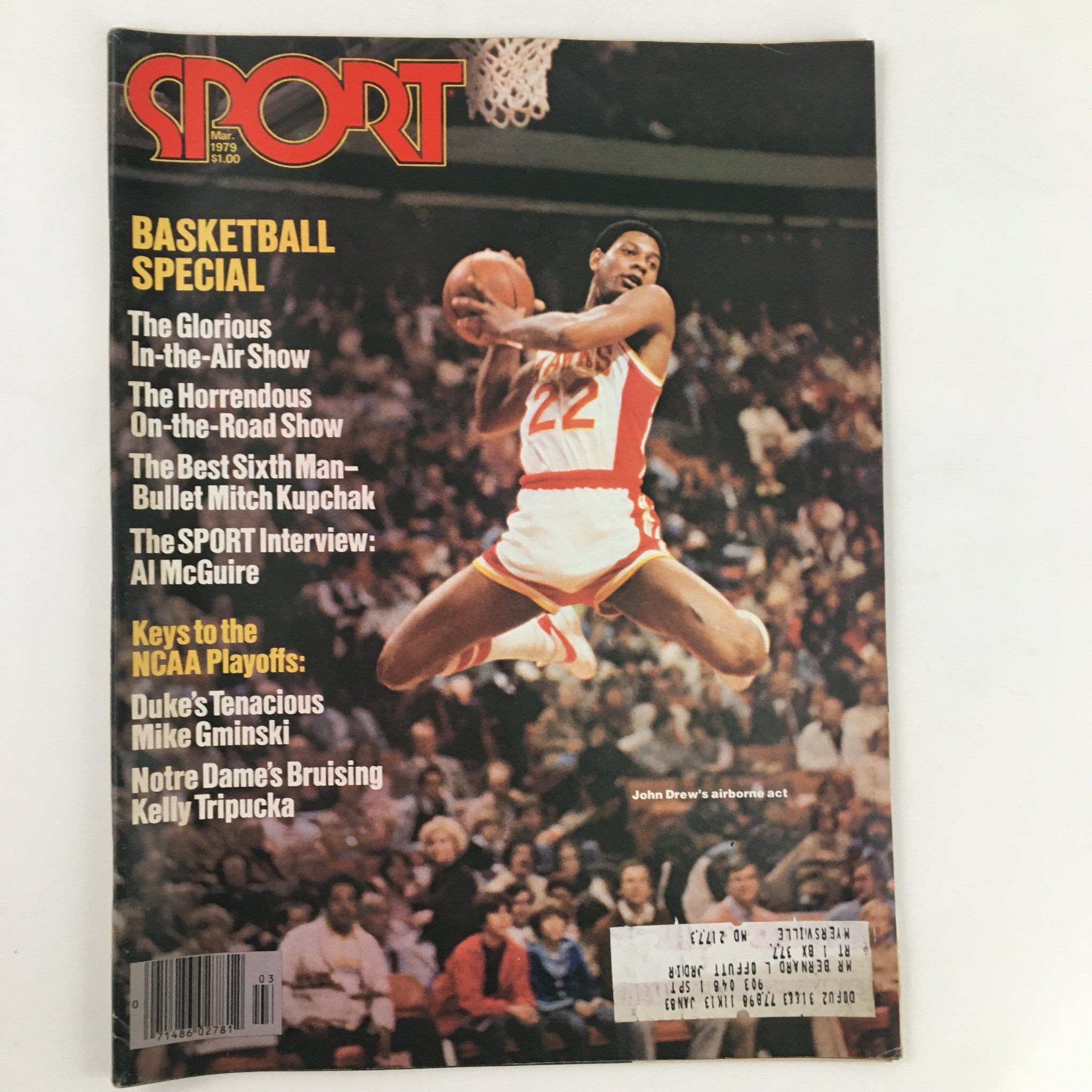 Sport Magazine March 1979 John Drew, Al McGuire, Mike Gminski & Kelly Tripucka