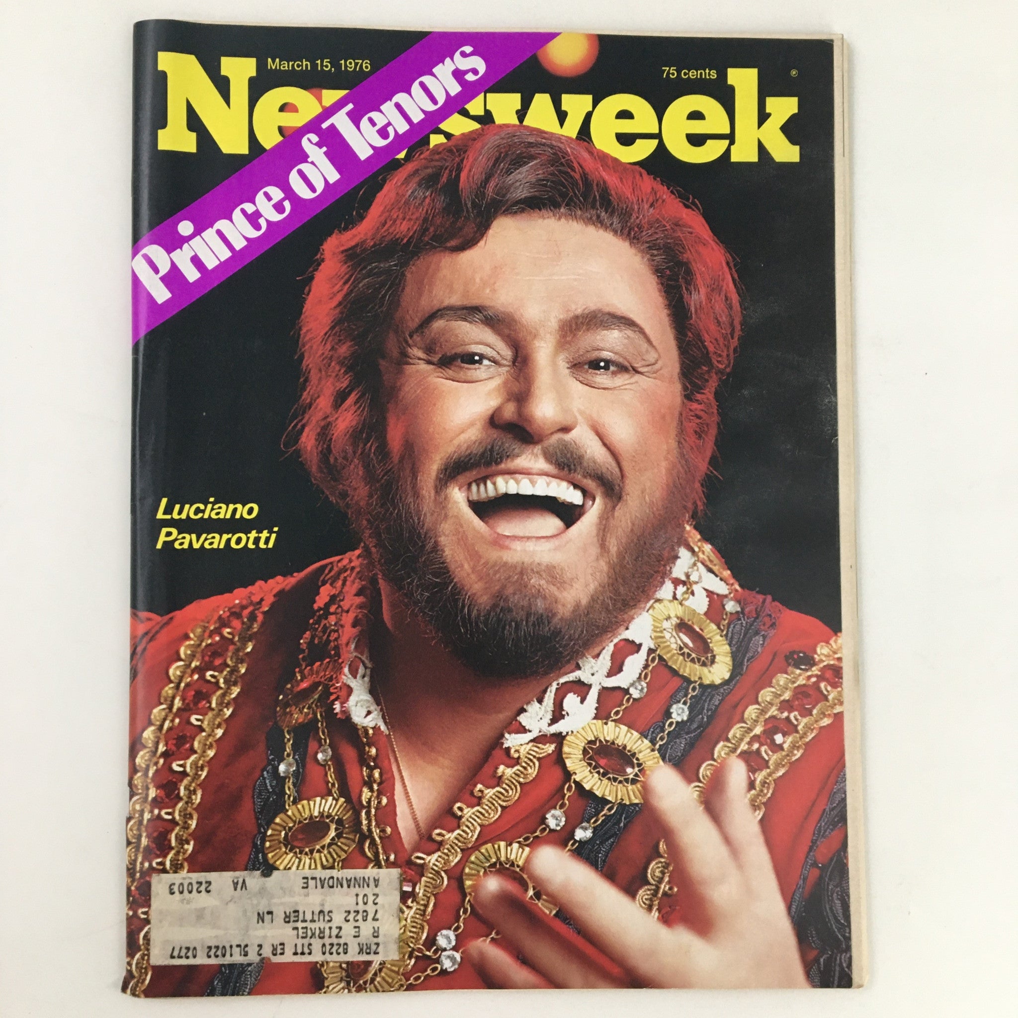 Newsweek Magazine March 15 1976 Lucianno Pavarotti The Prince of Tenors