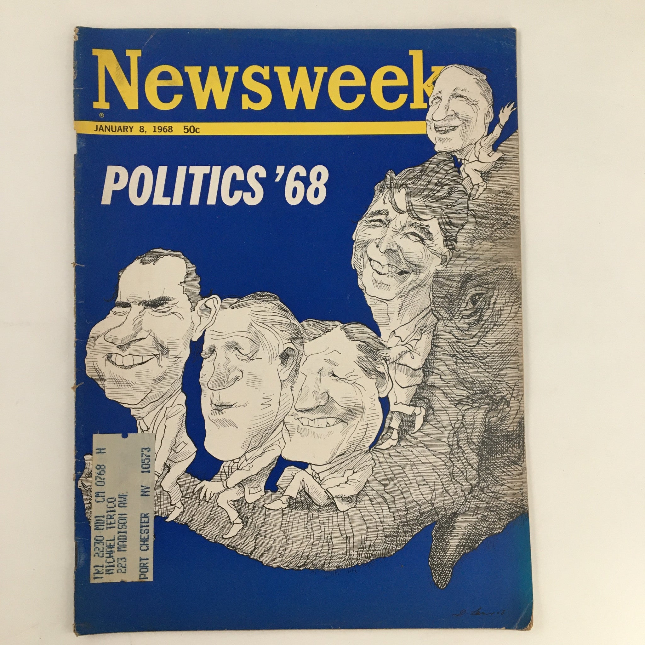 Newsweek Magazine January 8 1968 Richard Nixon and The Politics of 1968