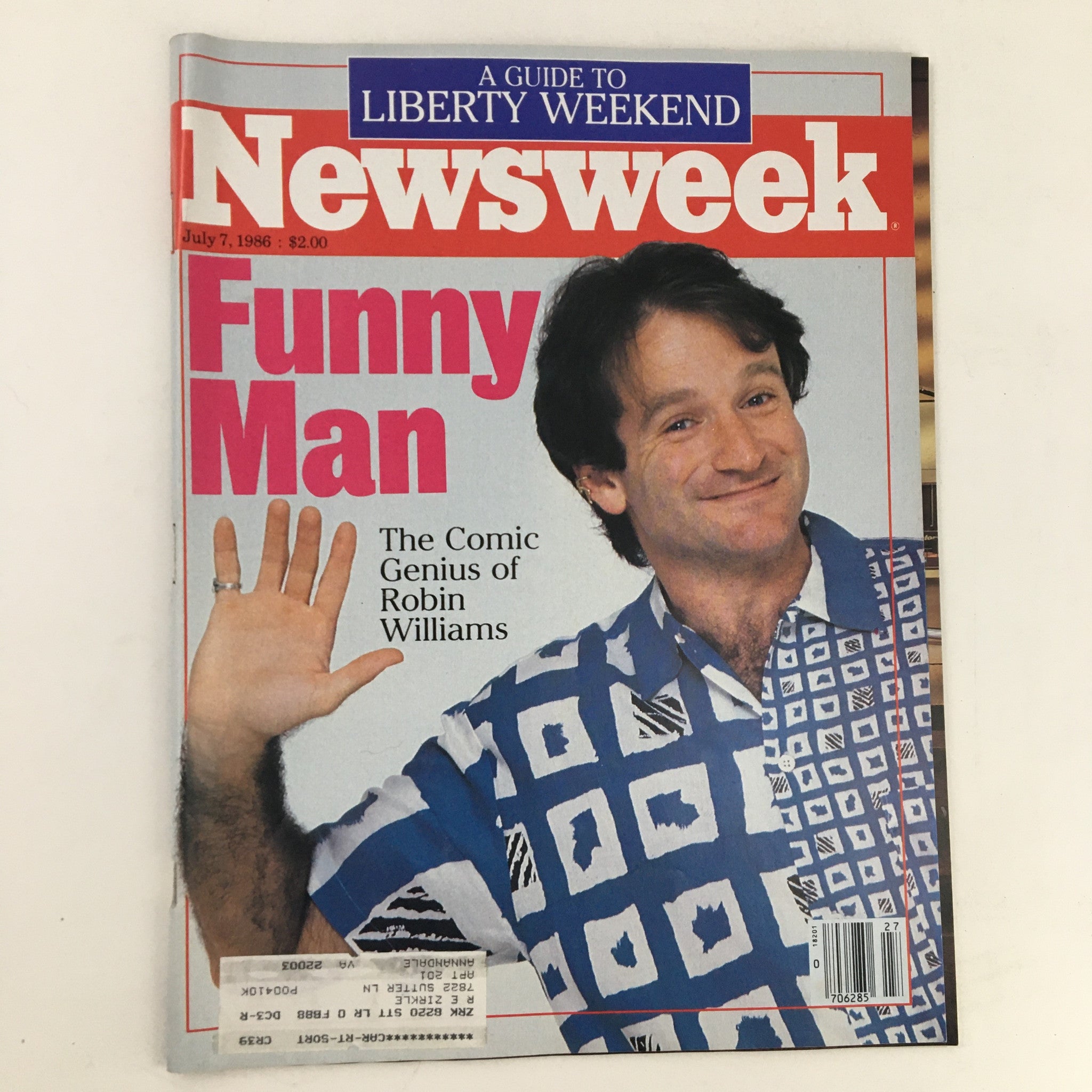 Newsweek Magazine July 7 1986 Funny Man The Comic Genius Robin Williams