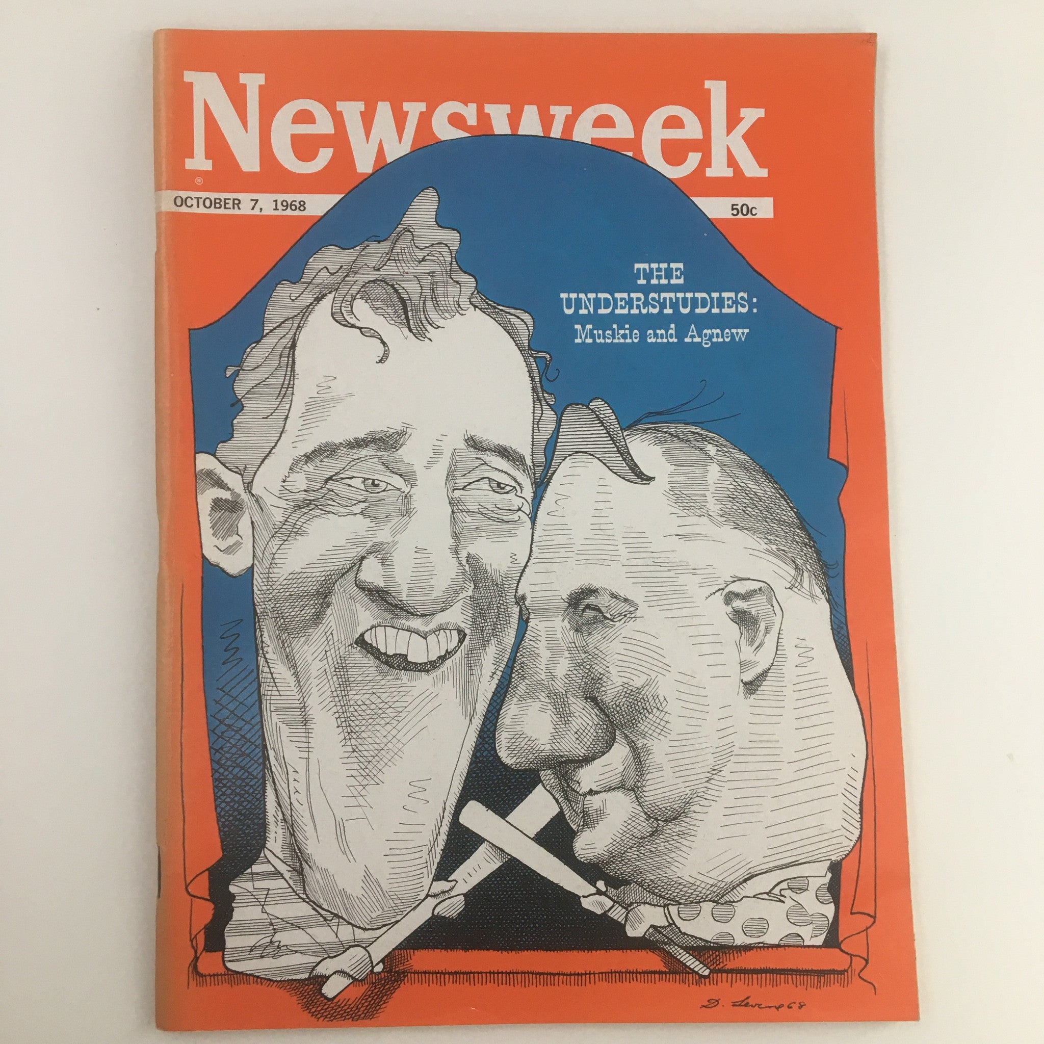 Newsweek Magazine October 7 1968 Understudies Ed Muskie & Spiro Agnew No Label