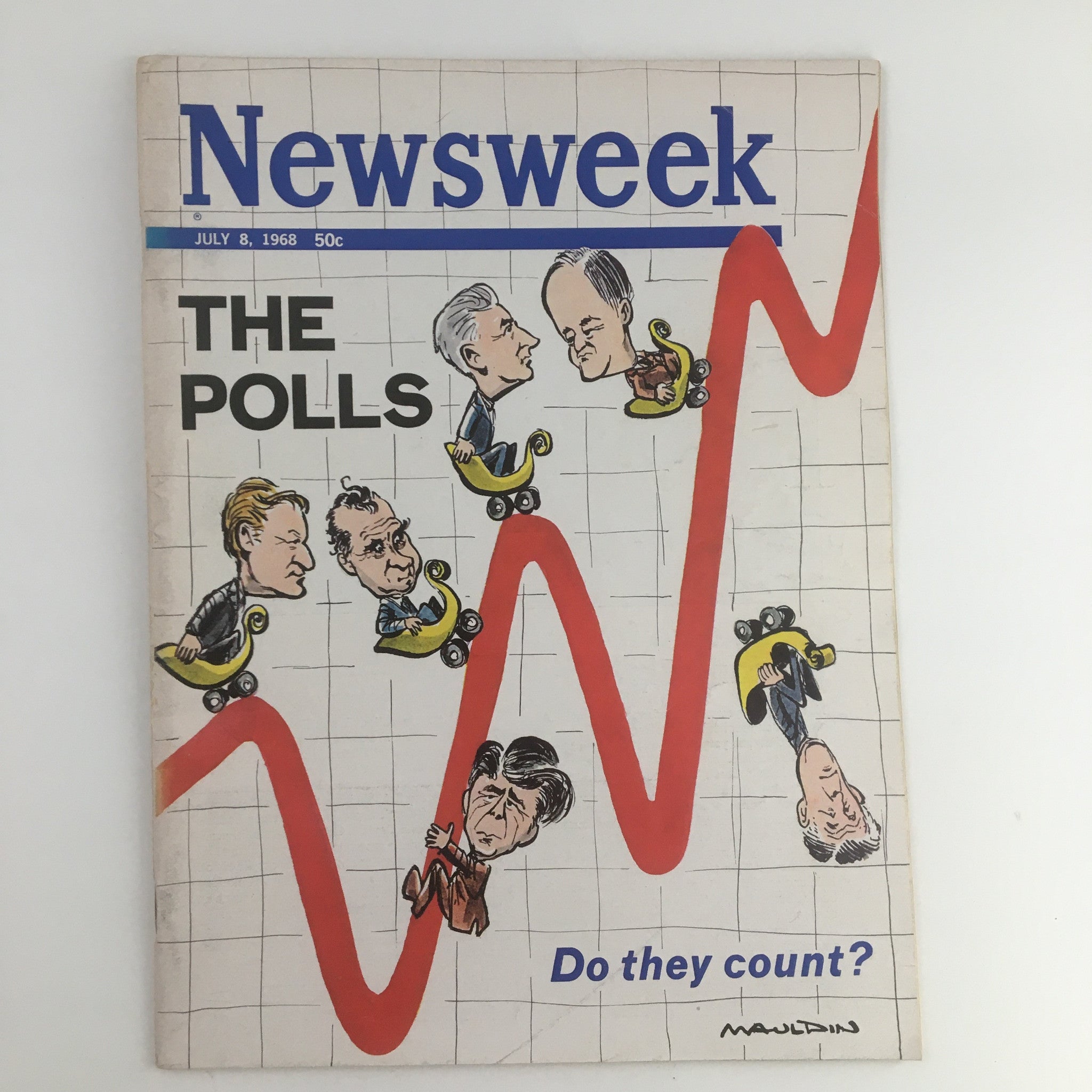 Newsweek Magazine July 8 1968 The Polls and Do They Count? No Label