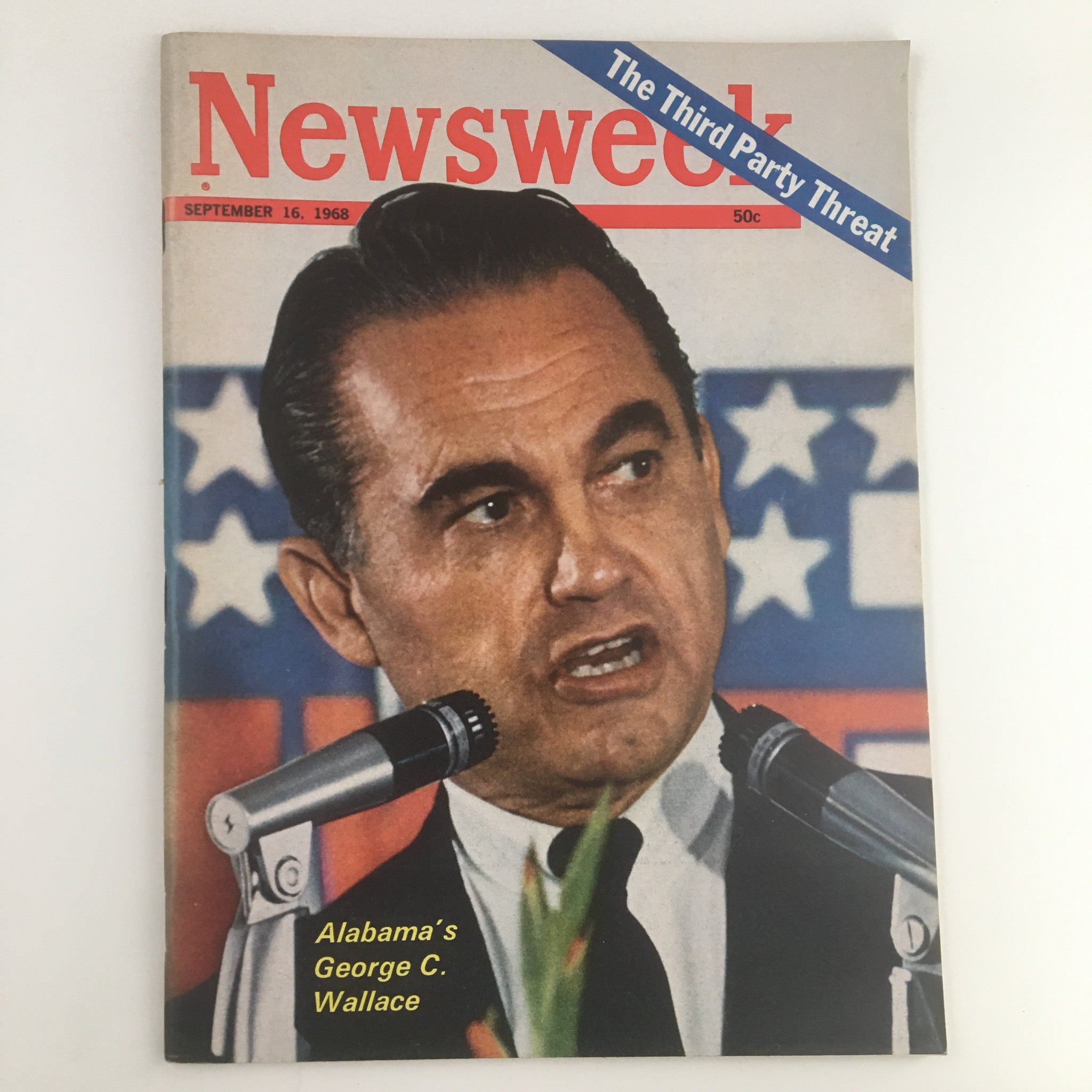 Newsweek Magazine September 16 1968 Alabama's George C. Wallace No Label