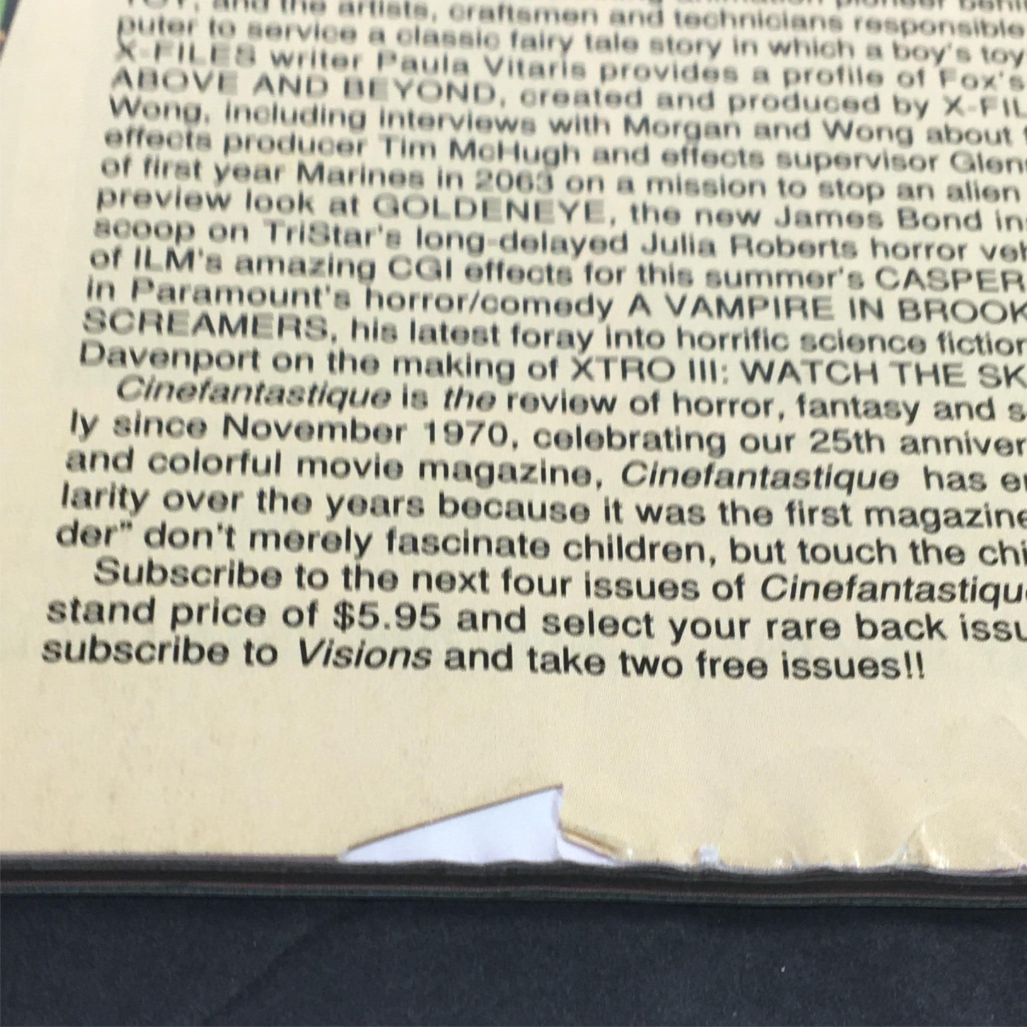 Cinefantastique October 1995 Vol 26 & 27 #6 #1 - James Bond Goldeneye / X-Files