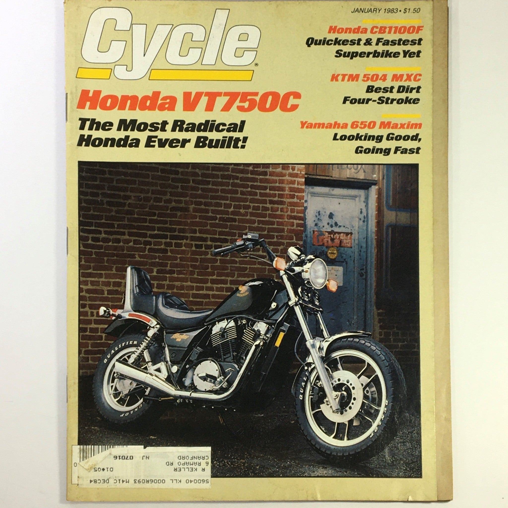 VTG Cycle Magazine January 1983 - Honda VT750C & CB1100F / KTM 504 MXC