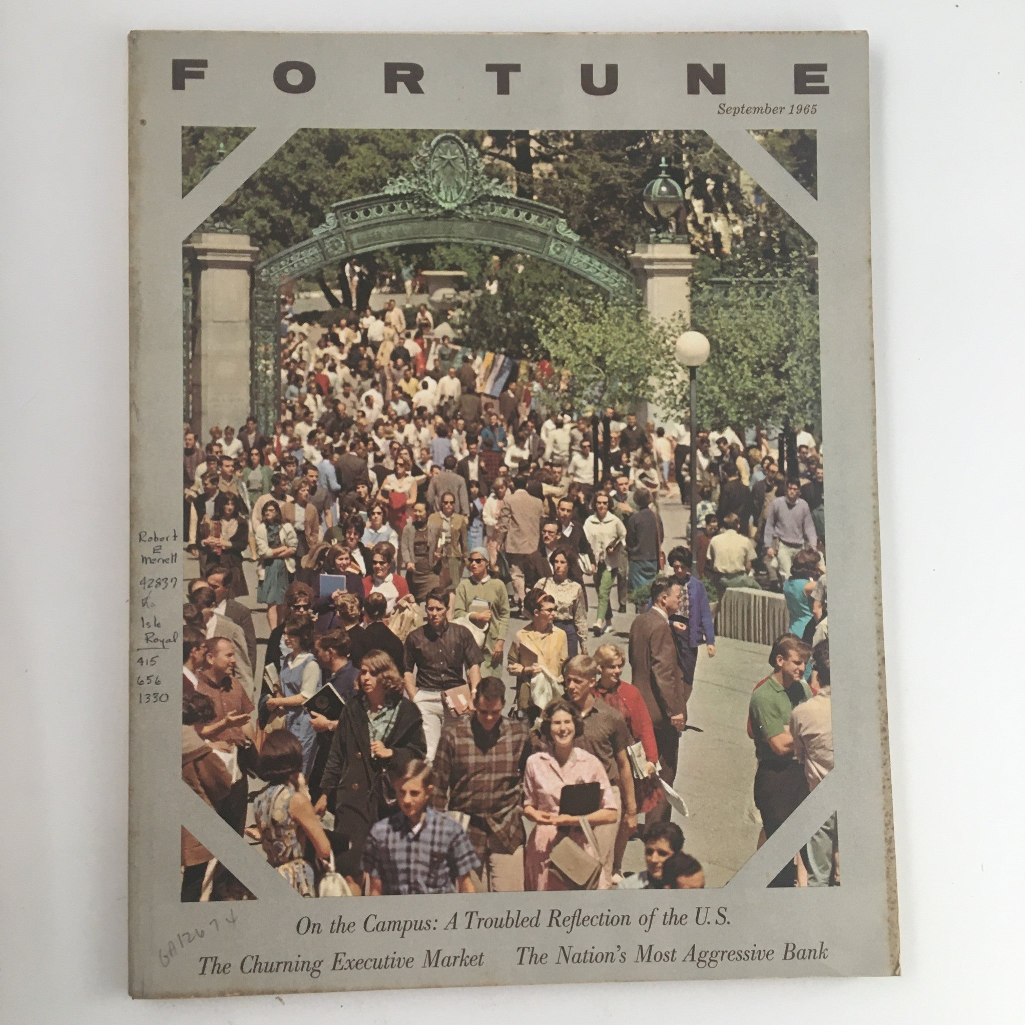 Fortune Magazine September 1965 The Nation's Most Aggressive Bank No Label