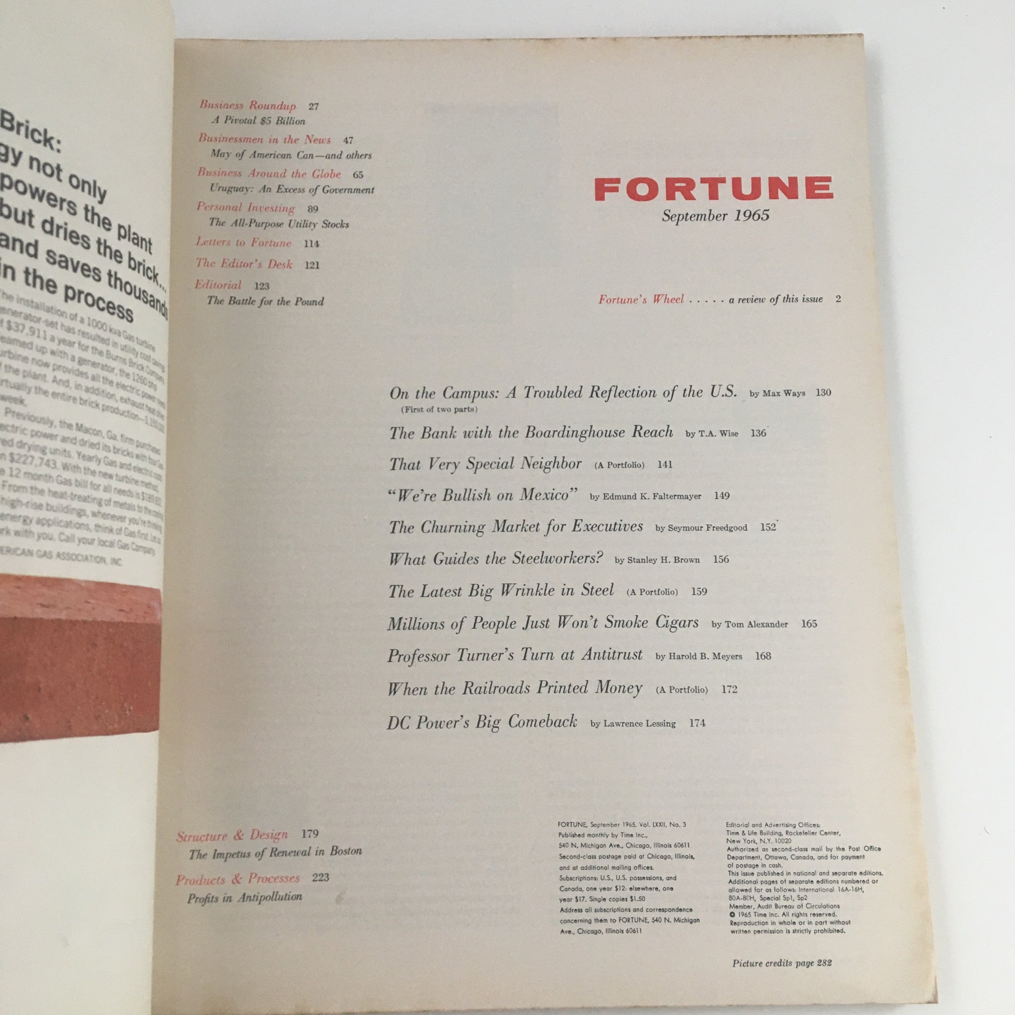 Fortune Magazine September 1965 The Nation's Most Aggressive Bank No Label