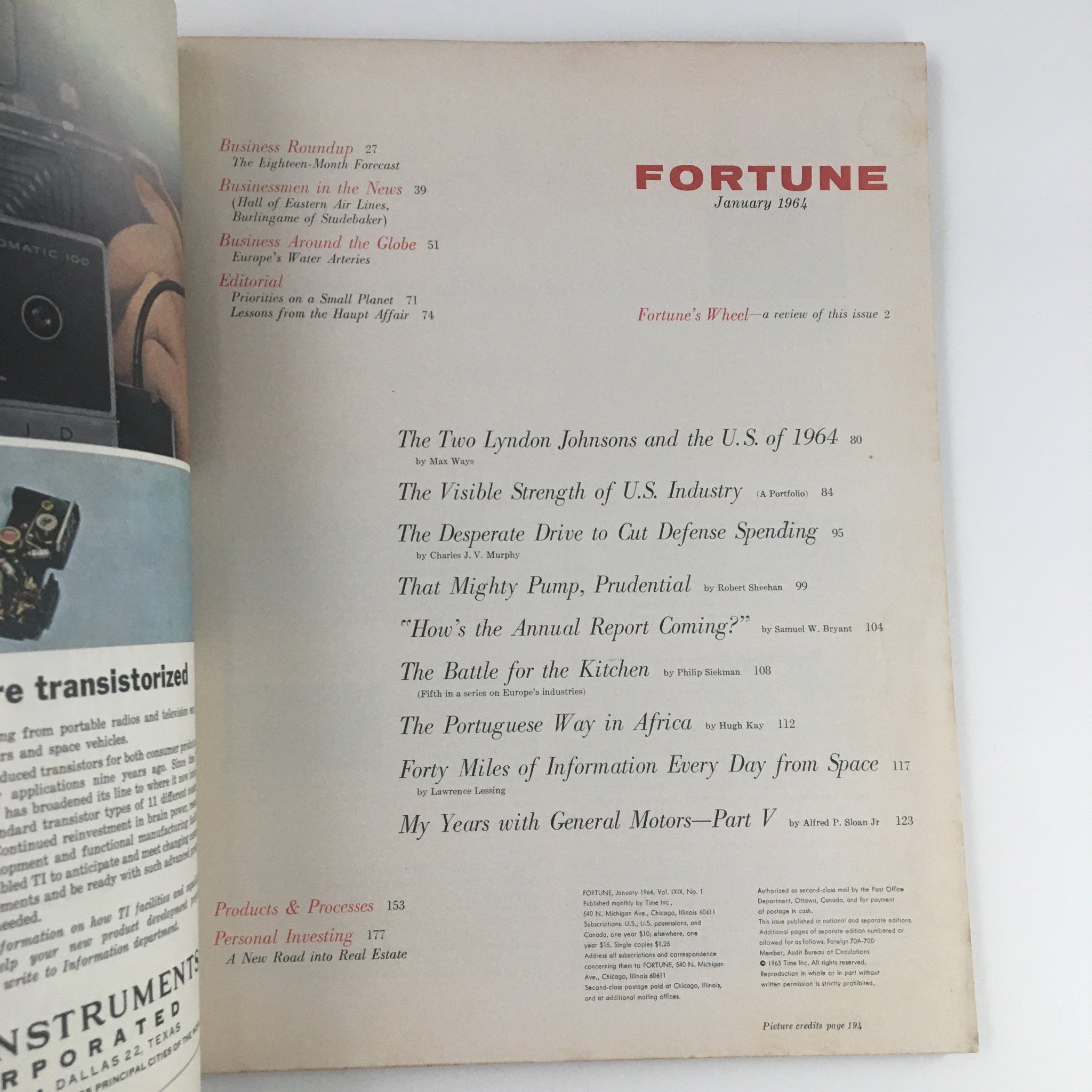 Fortune Magazine January 1964 The U.S. Under President Lyndon Johnson No Label