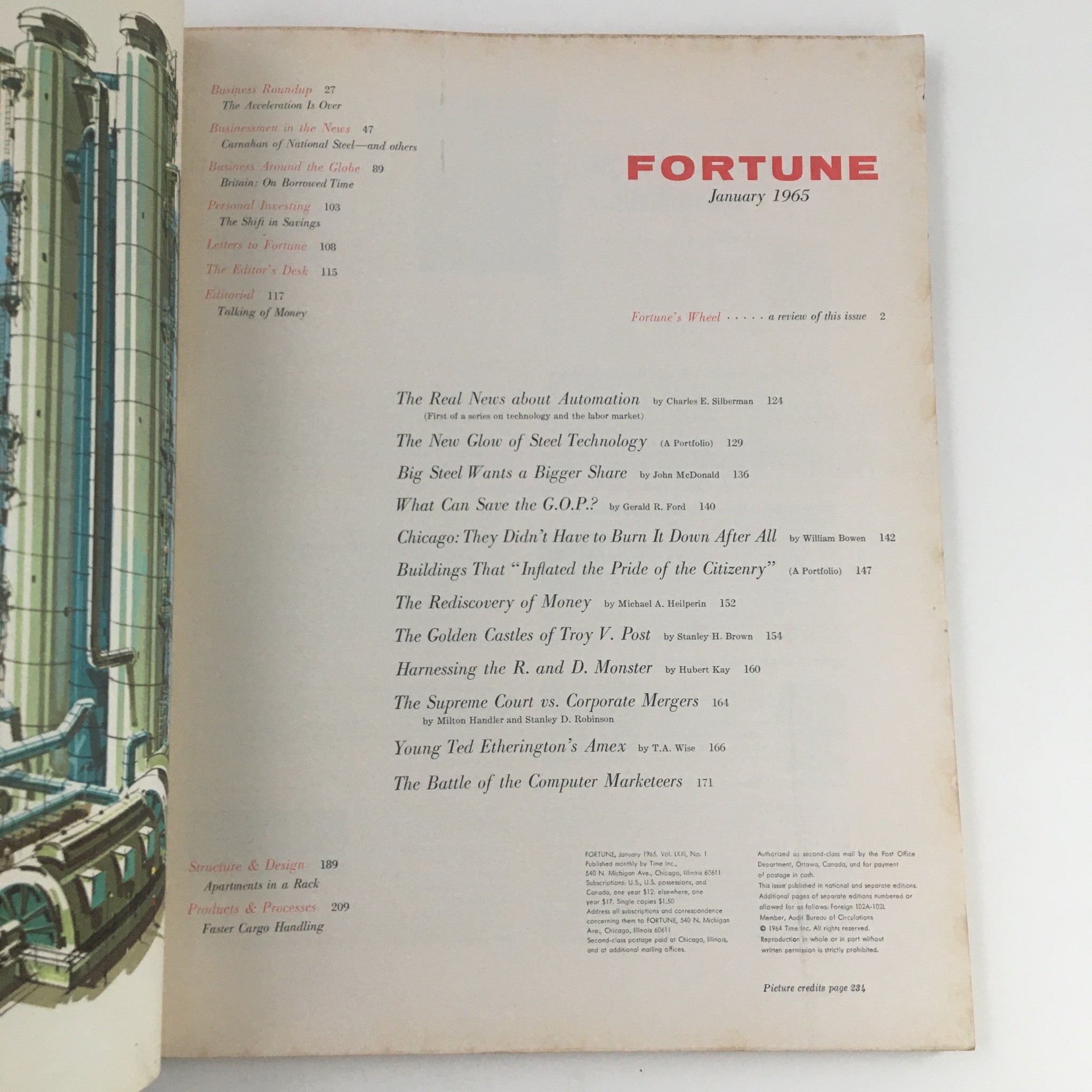 Fortune Magazine January 1965 Automation and the Labor Market Series No Label