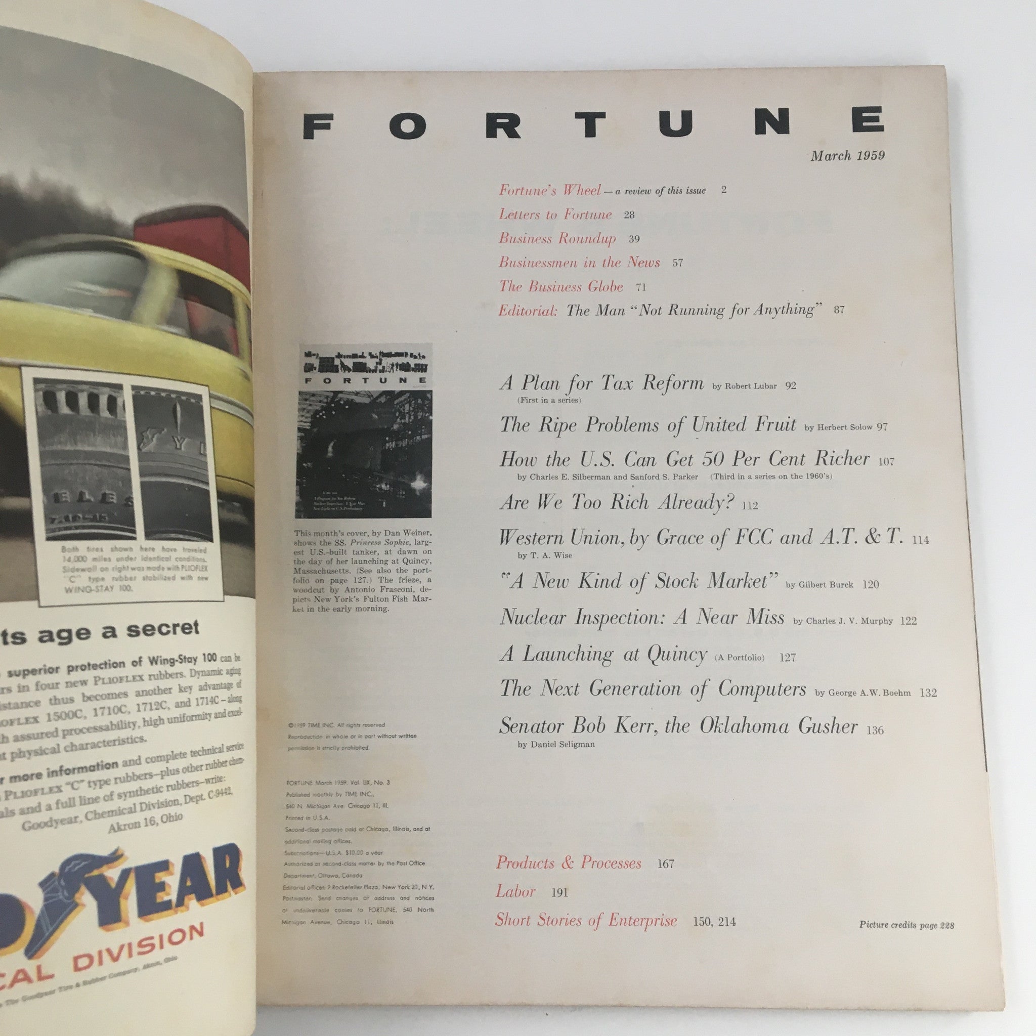 Fortune Magazine March 1959 Nuclear Inspection A Near Miss No Label