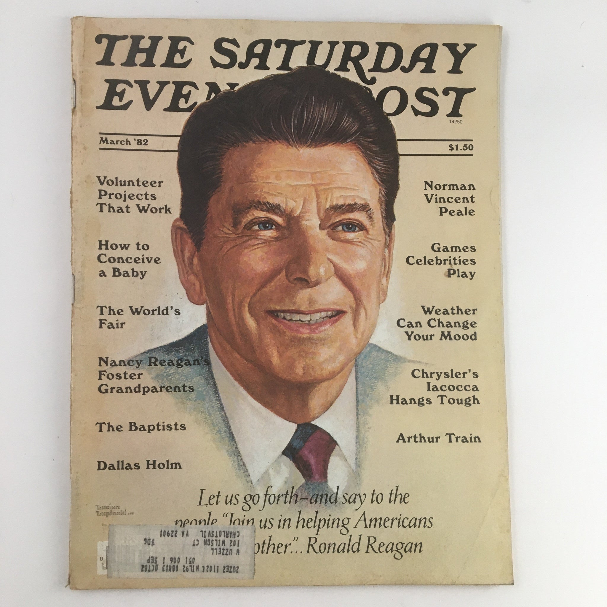 The Saturday Evening Post March 1982 Ronald Reagan & Norman Vincent Peale