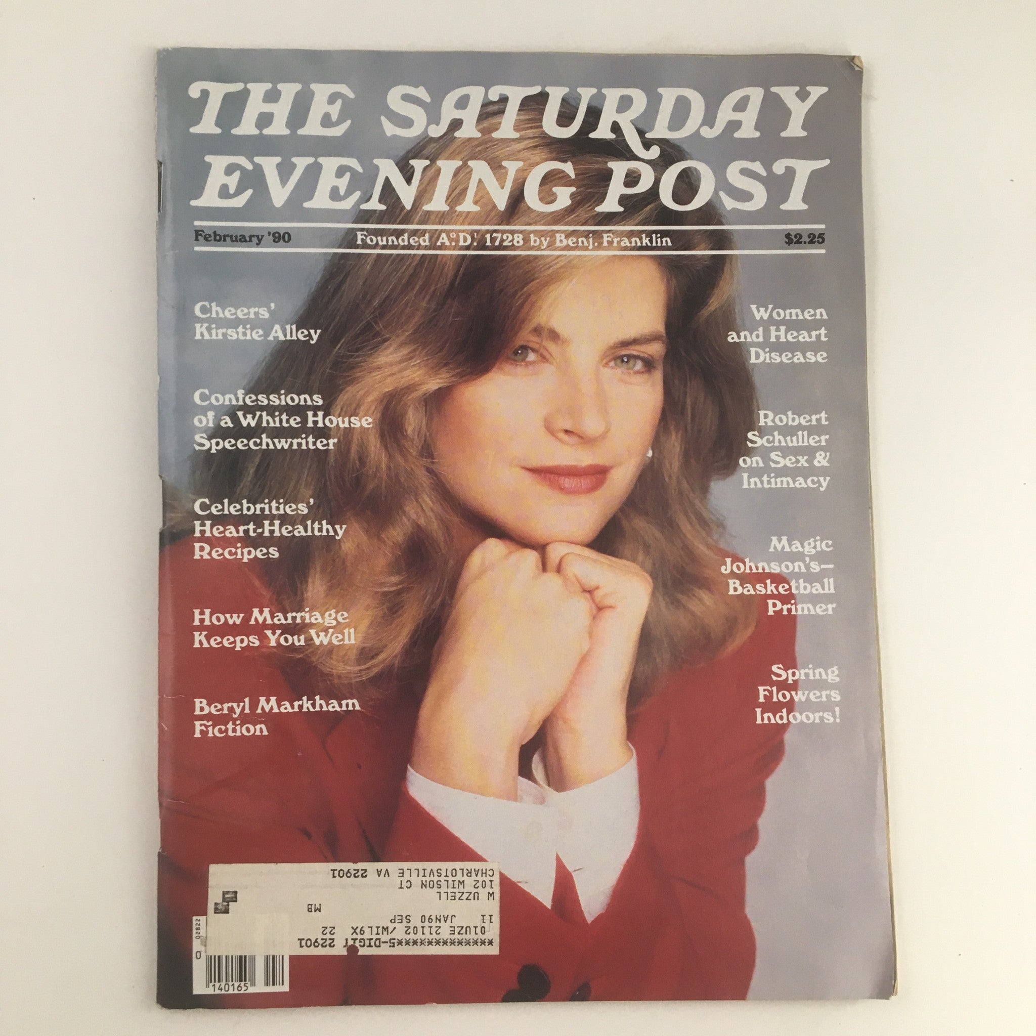 The Saturday Evening Post February 1990 Kirstie Alley & Magic Johnson's Primer