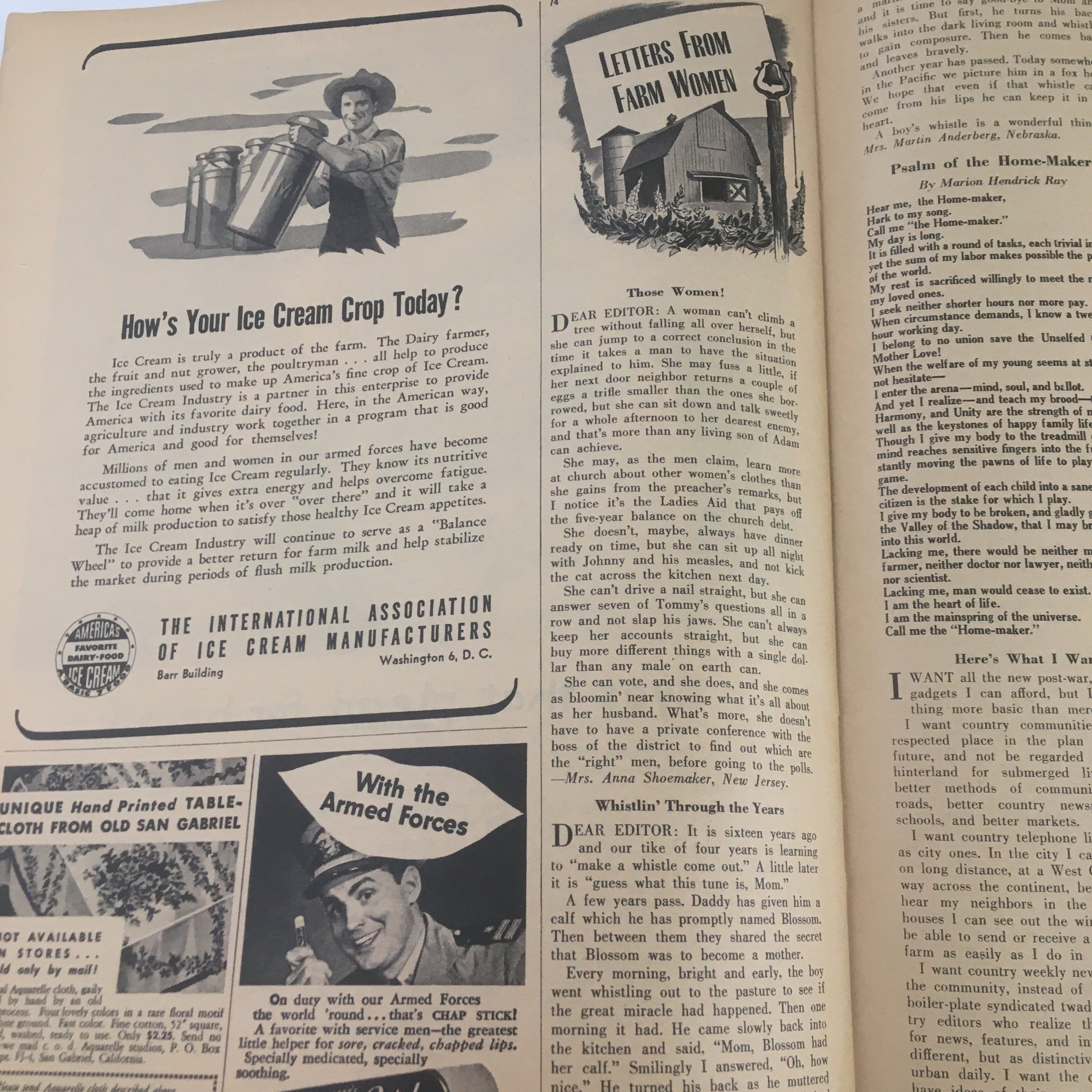 Farm Journal and Farmer's Wife April 1945 Revolutionary Feeding Discovery