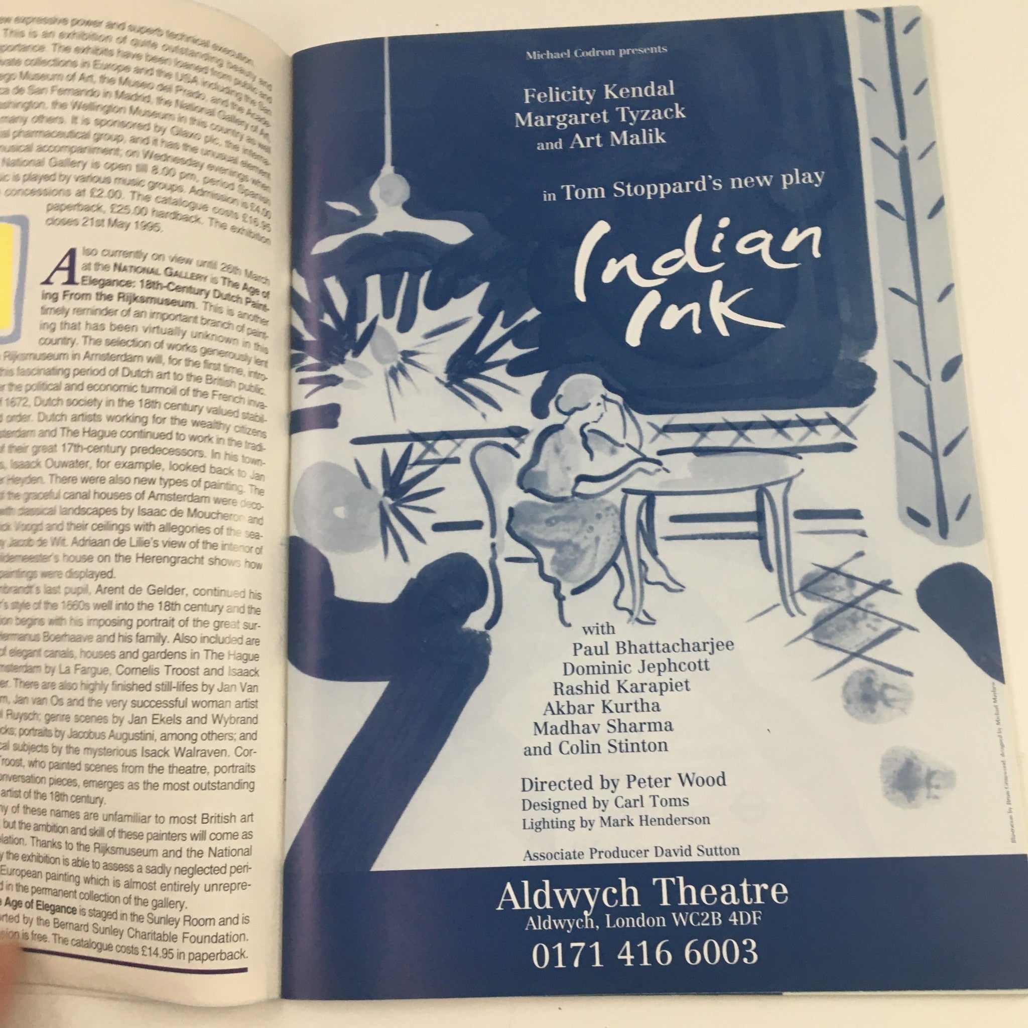 1992 Theatre Royal Harymarket Tom Shepard's New Play Indian Ink