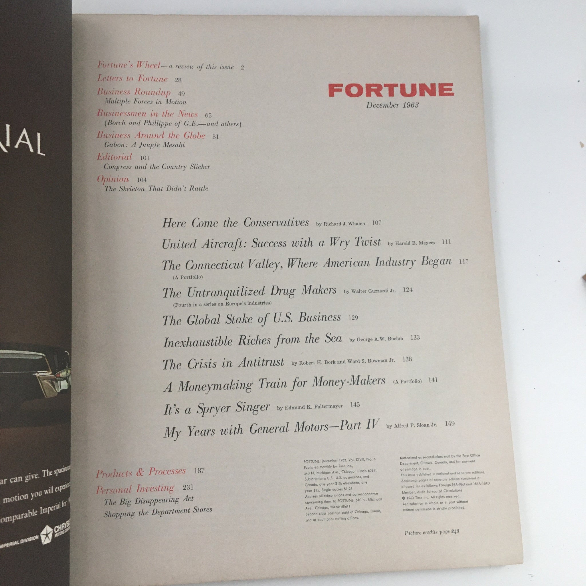 Fortune Magazine December 1963 Unlocking the Wealth of the Oceans No Label