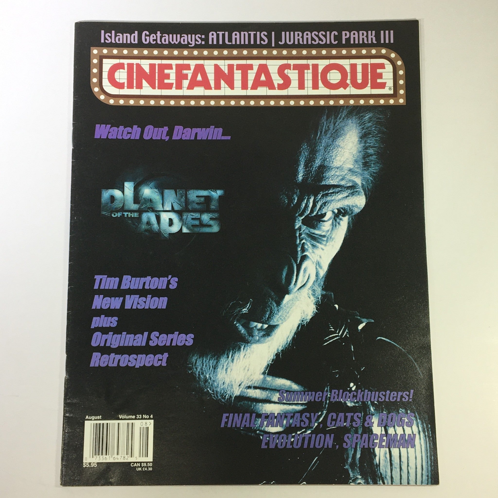 Cinefantastique August 2001 Vol 33 #4 - Tim Burton / Planet of the Apes