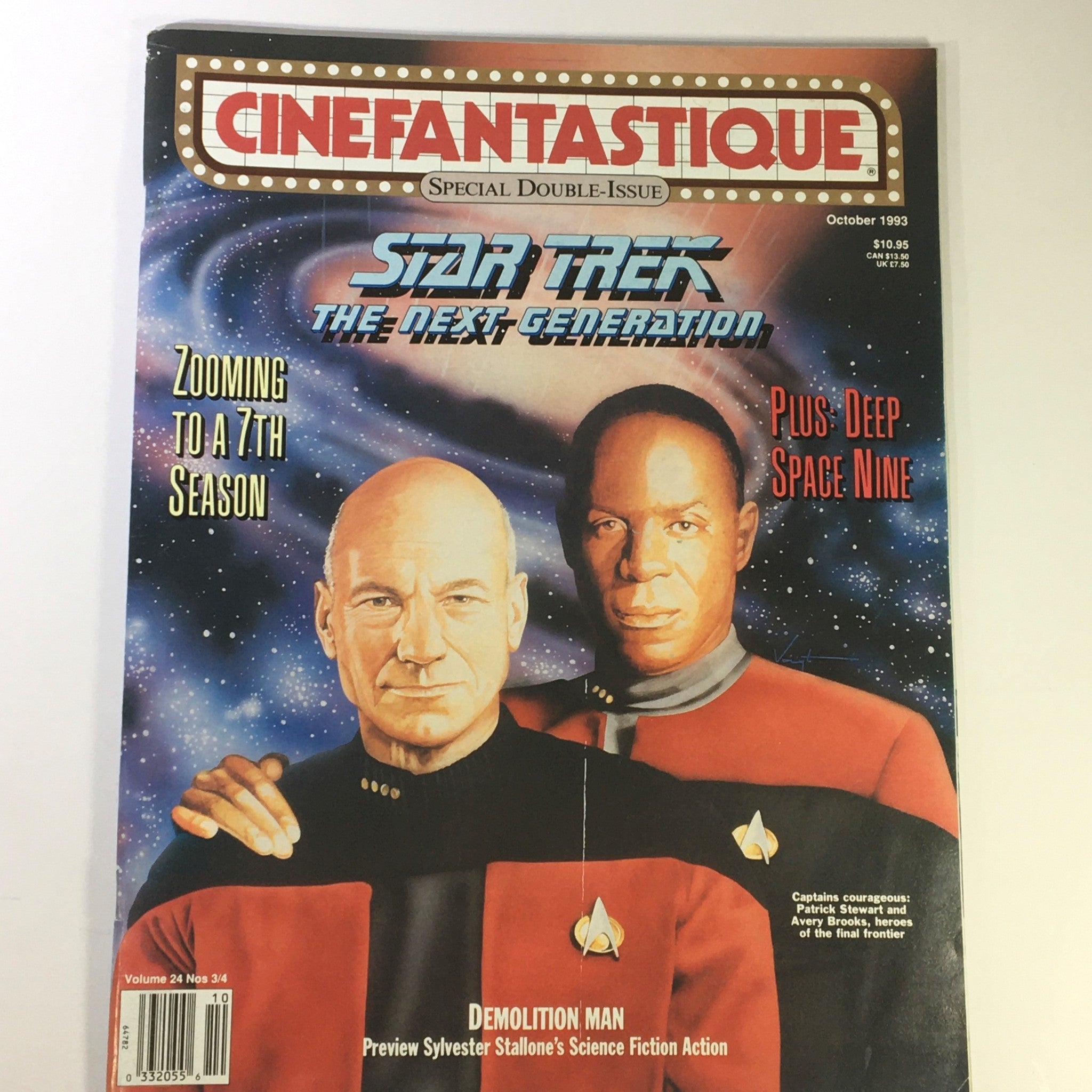 Cinefantastique October 1993 Vol 24 #3 #4 - Patrick Stewart and Avery Brooks