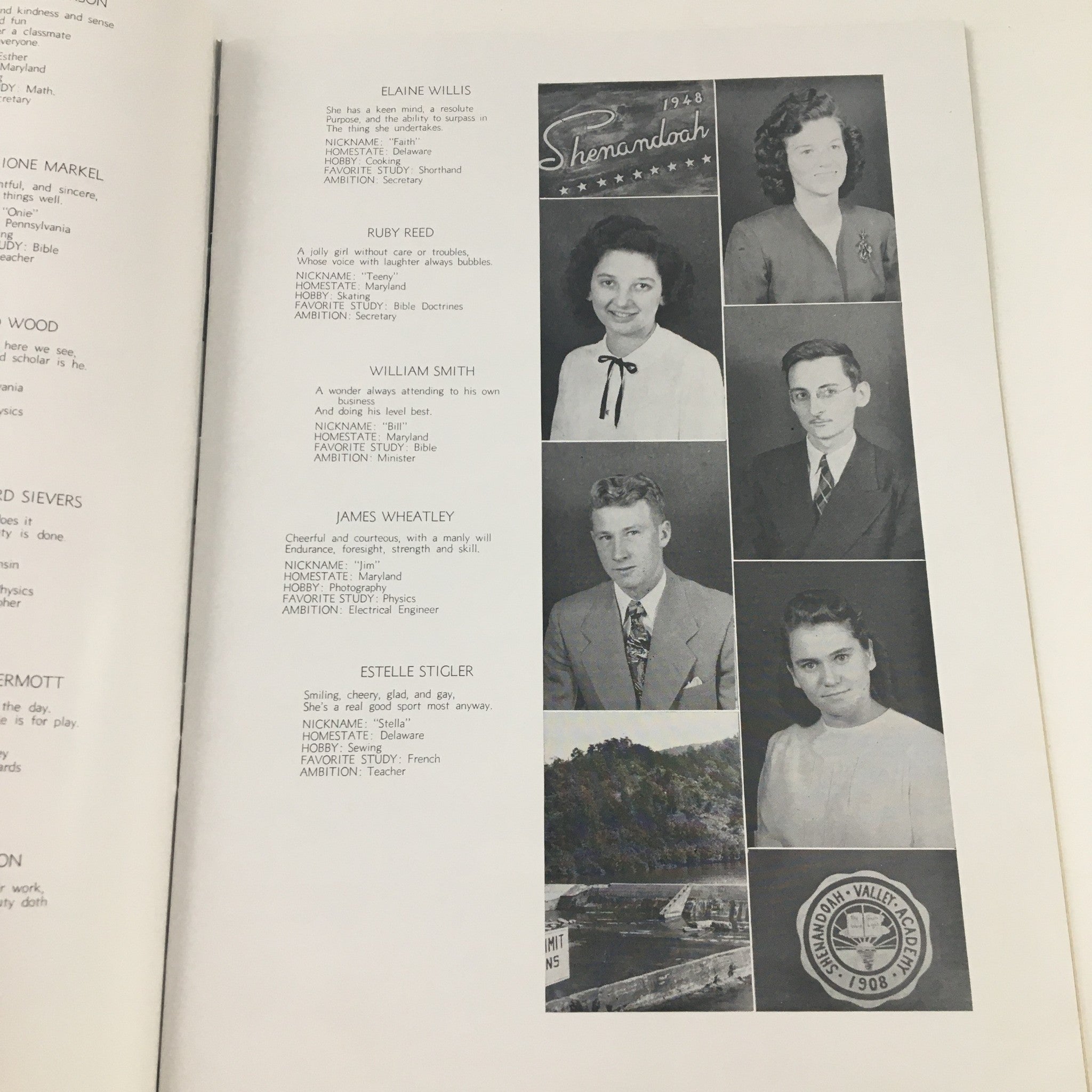 1948 Shenandoah Valley Academy School Program