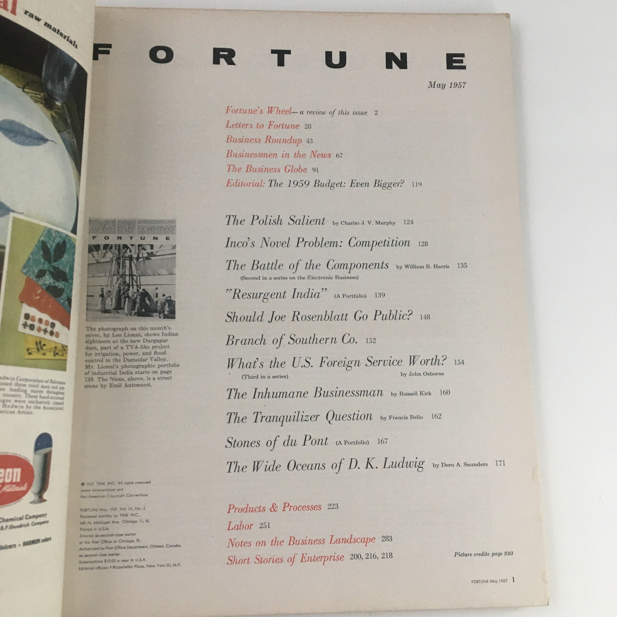 Fortune Magazine May 1957 Industrial India & Resurgent India No Label