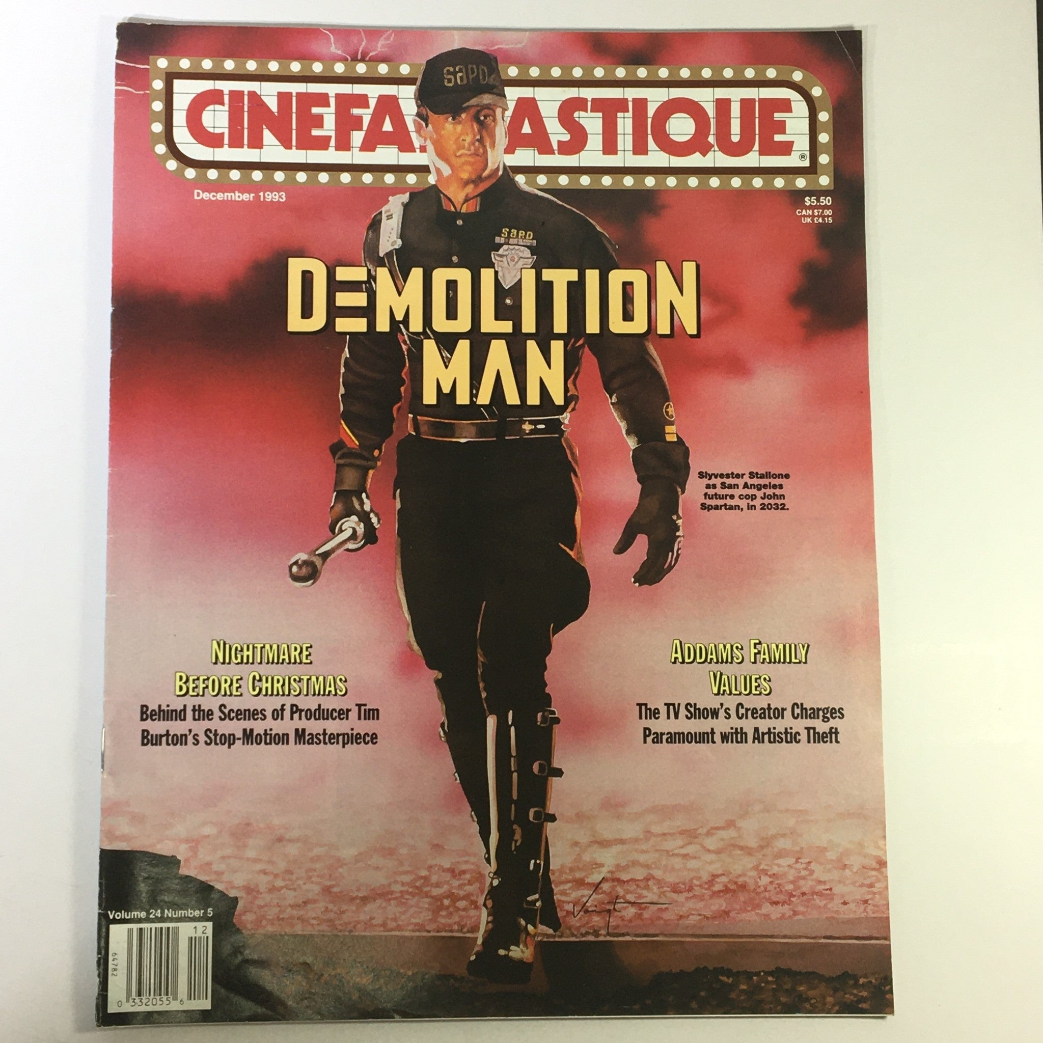 Cinefantastique December 1993 Vol 24 #5 - Sylvester Stallone in Demolition Man