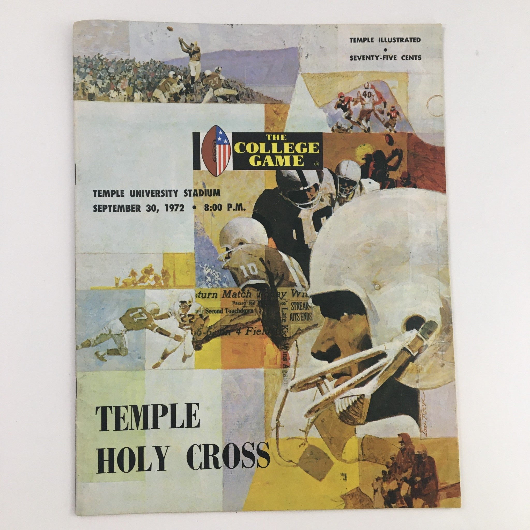 1972 Temple Holy Cross The College Game Football Program