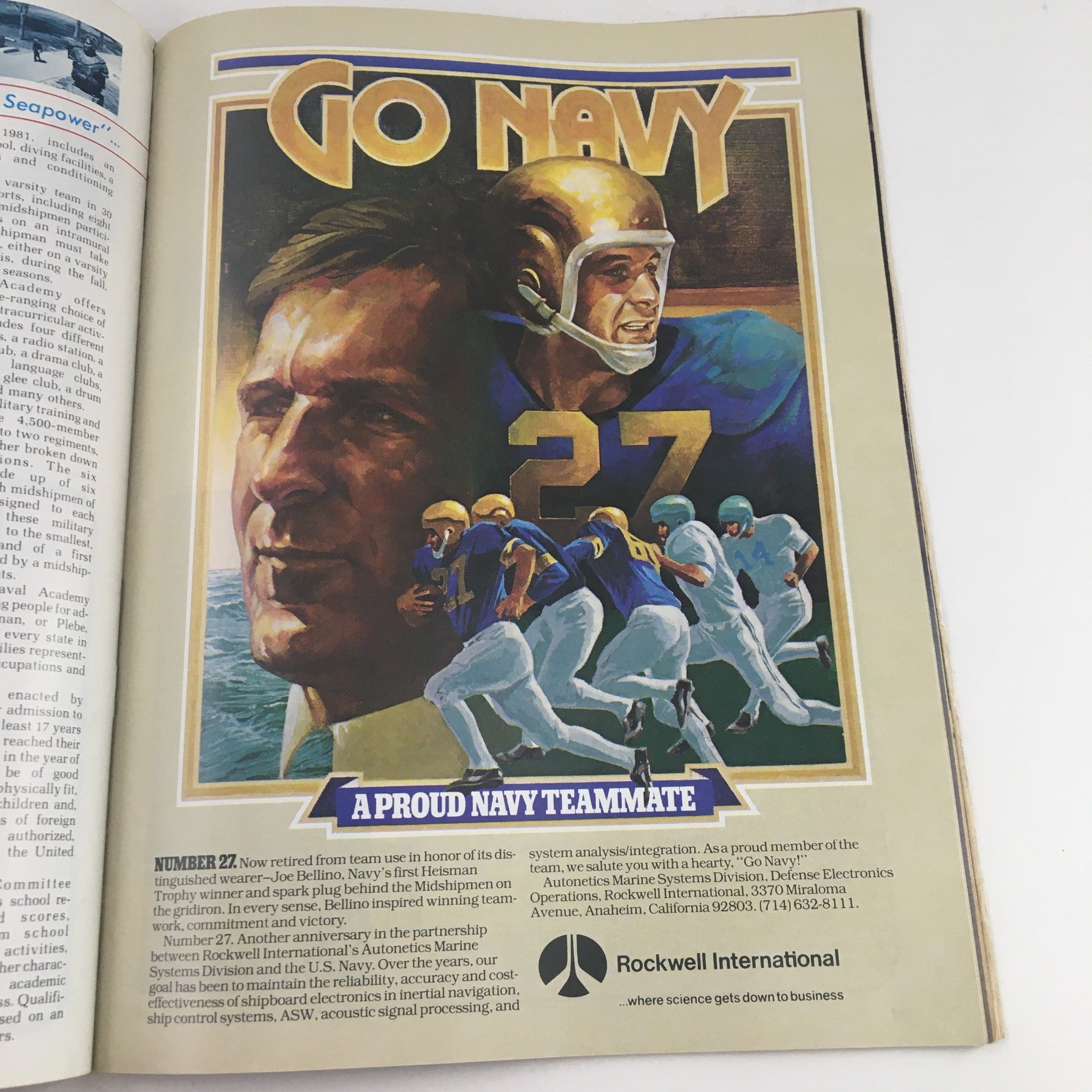 1982 Navy-Marine Corps Memorial Stadium Navy vs Virginia Program