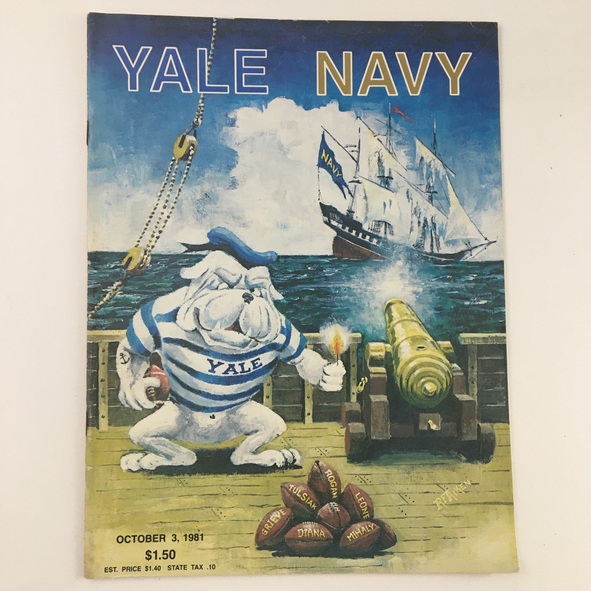 1981 Yale - Navy Ivy League History Official Football Program