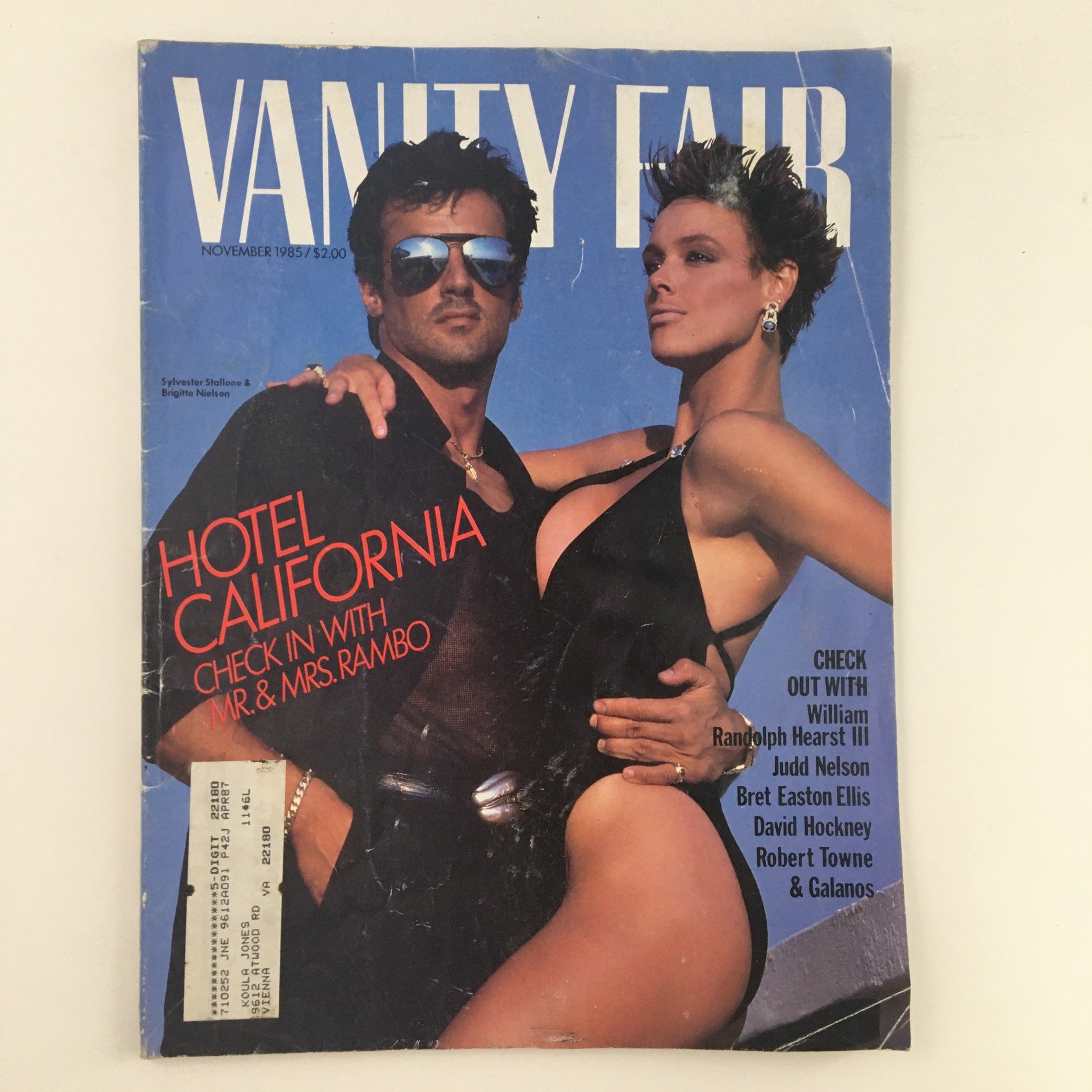 Vanity Fair Magazine November 1985 Sylvester Stallone and Brigitte Nielsen