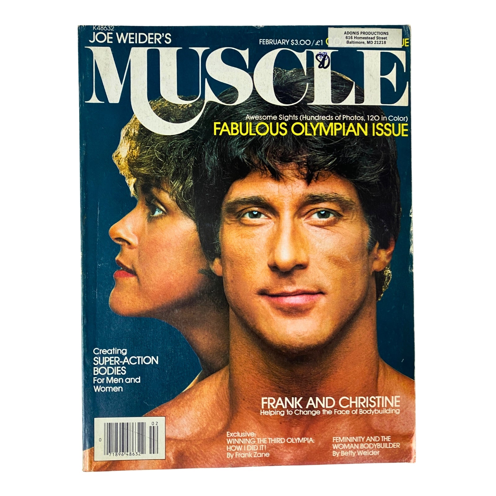 Cover of Joe Weider's Muscle Magazine February 1980 featuring Frank Zane and Christine, highlighting bodybuilding during the golden era with a focus on fitness and nutrition.