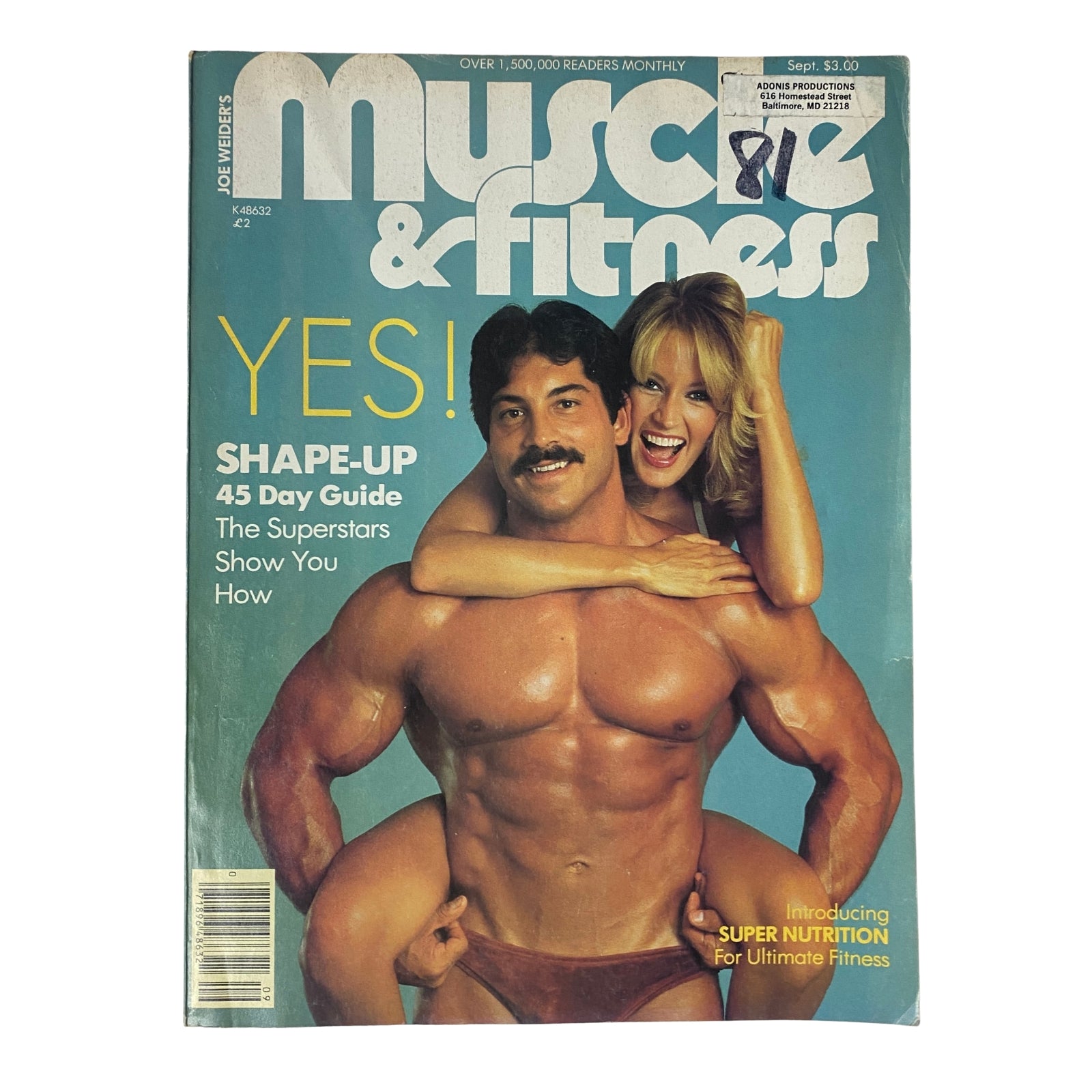 Muscle & Fitness Magazine September 1981 featuring Jesse Logan and Ray Mentzer on the cover, showcasing bodybuilding culture from the early 1980s.