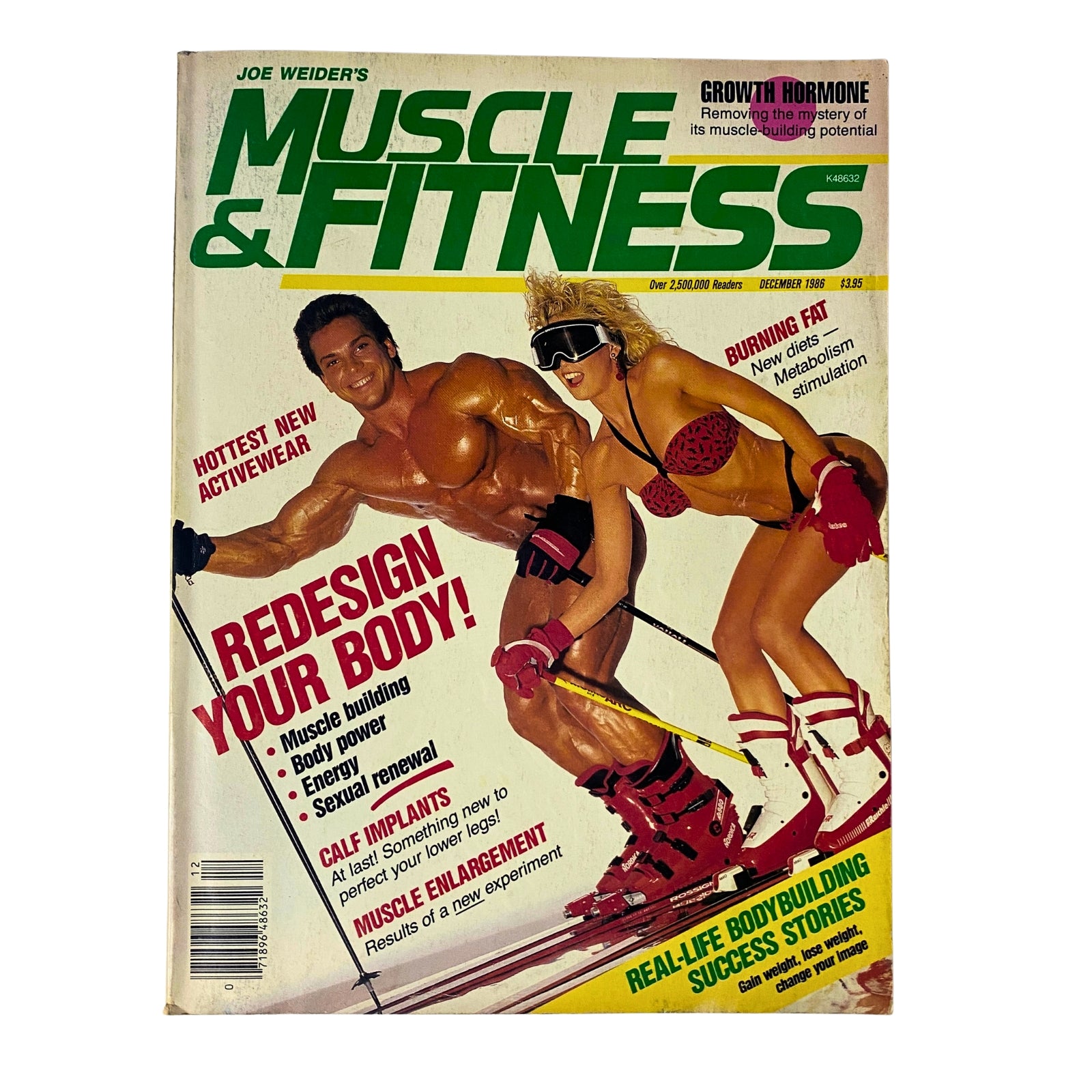 Cover of Muscle & Fitness Magazine from December 1986 featuring Jane Chapluk and Rich Gaspari, showcasing fitness themes and bodybuilding.