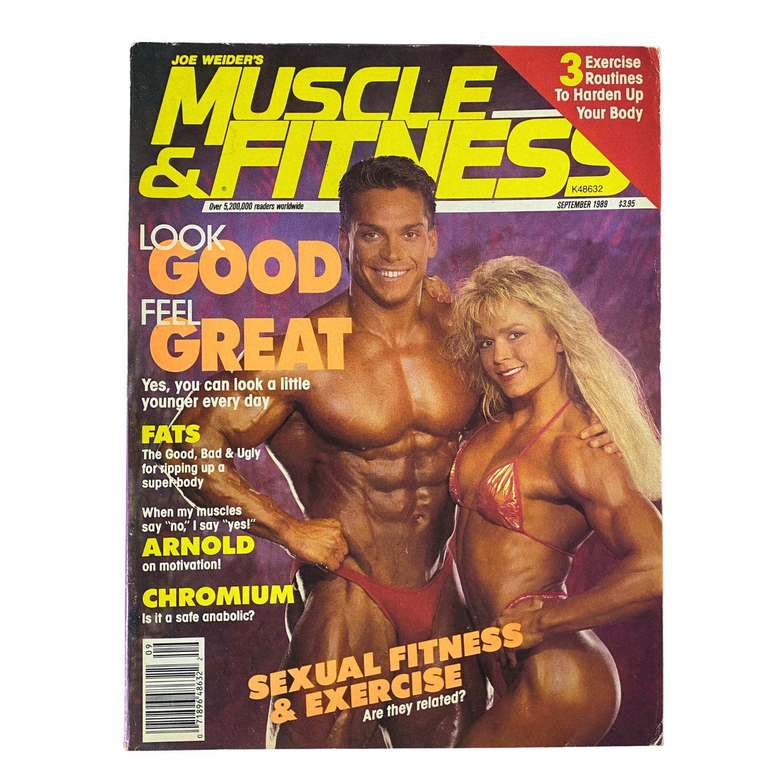 Muscle & Fitness Magazine September 1989 cover featuring Rich Gaspari and Tonya Knight, showcasing fitness tips and bodybuilding insight.