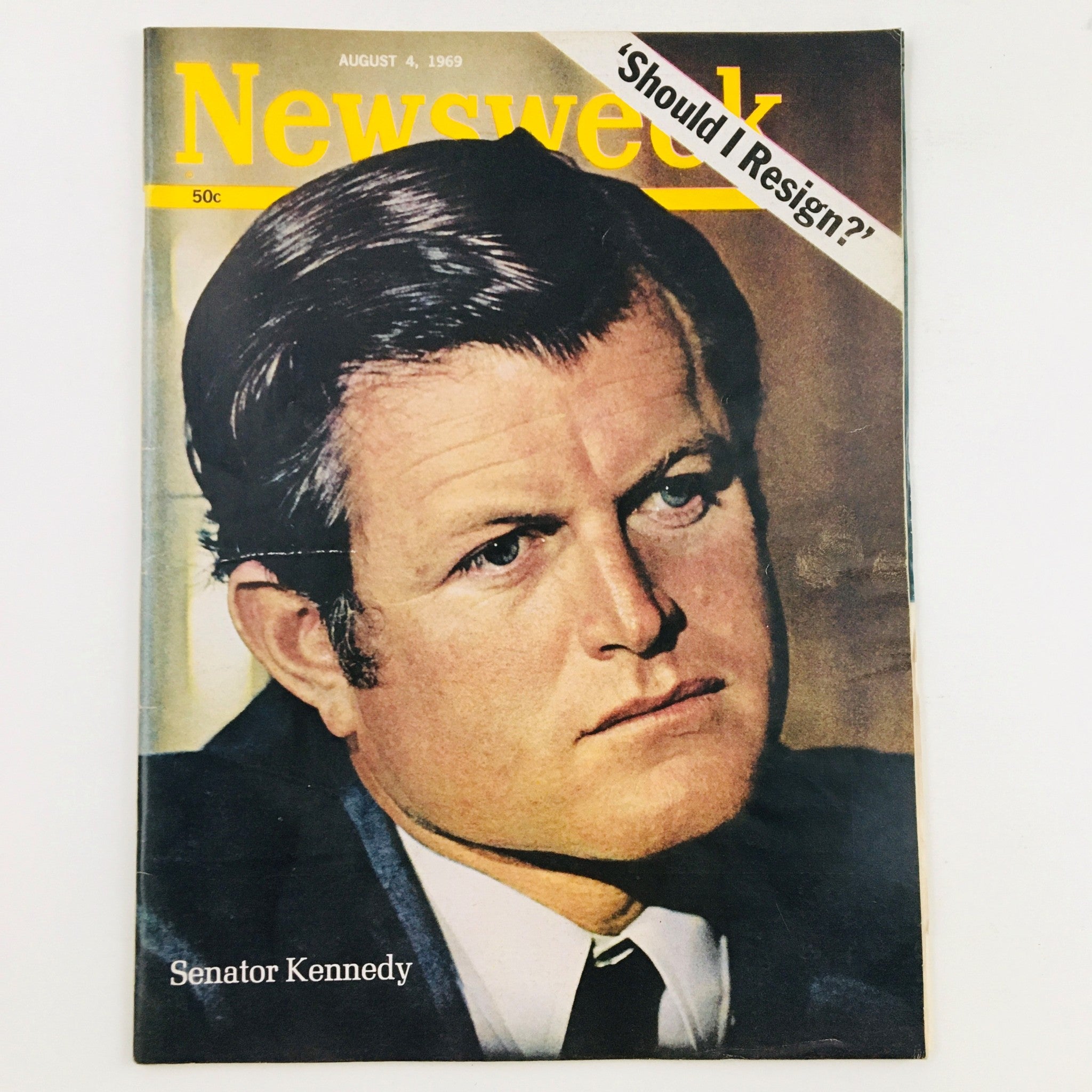 Newsweek Magazine August 4 1969 Senator Ted Kennedy in Should I Resign No Label