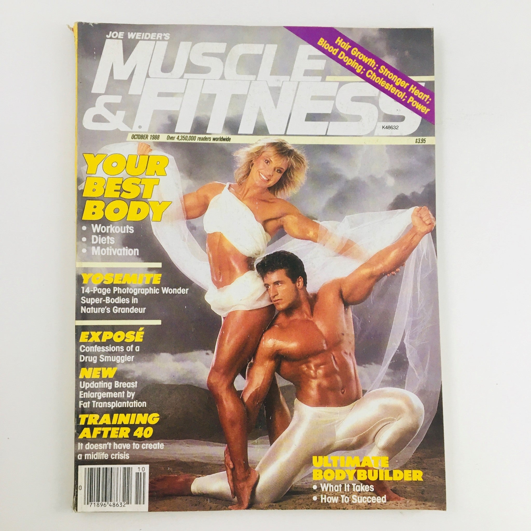Cover of Muscle & Fitness Magazine, October 1988 featuring Cory Everson and James DeMelo, showcasing fitness culture and bodybuilding aesthetics from the late 80s.