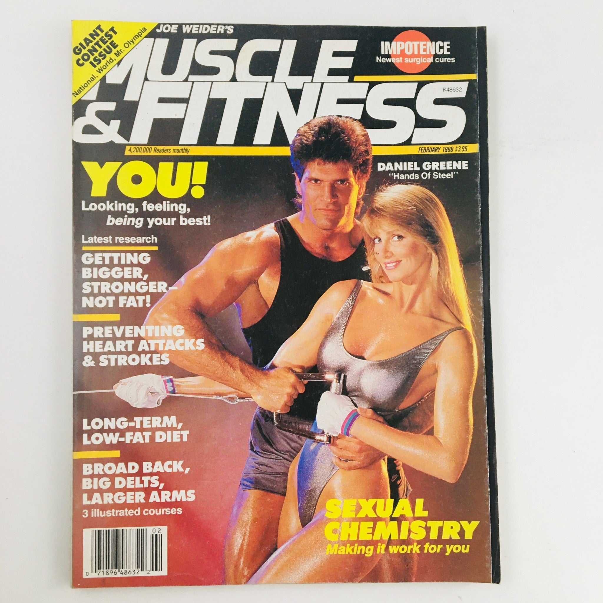 Muscle & Fitness Magazine February 1988 Daniel Greene & Gail Smith No Label