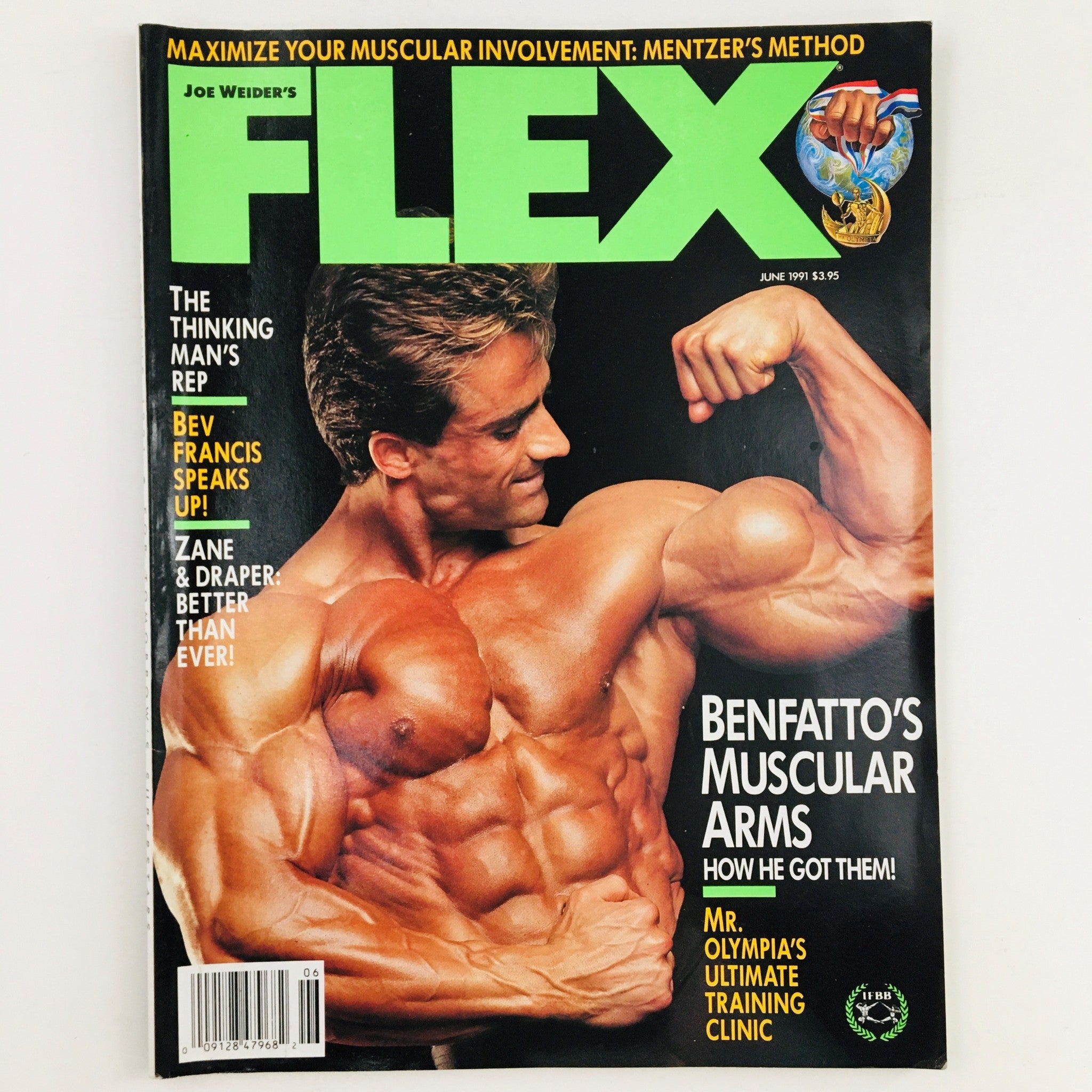 Joe Weider's Flex Magazine June 1991 Bodybuilder Francis Benfatto No Label