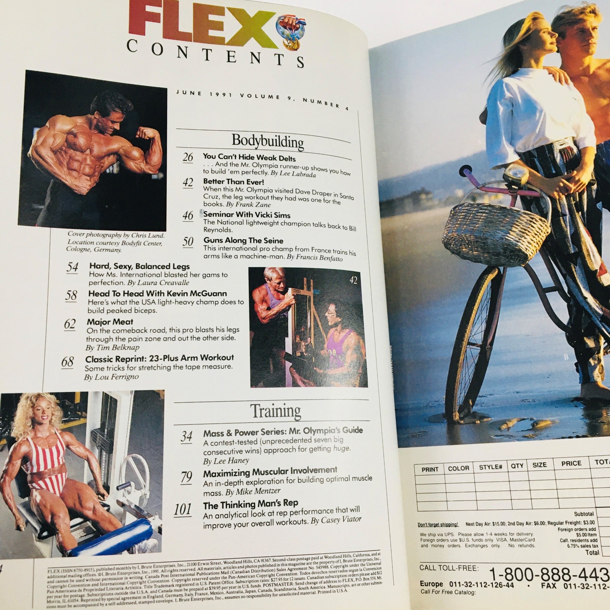 Joe Weider's Flex Magazine June 1991 Bodybuilder Francis Benfatto No Label