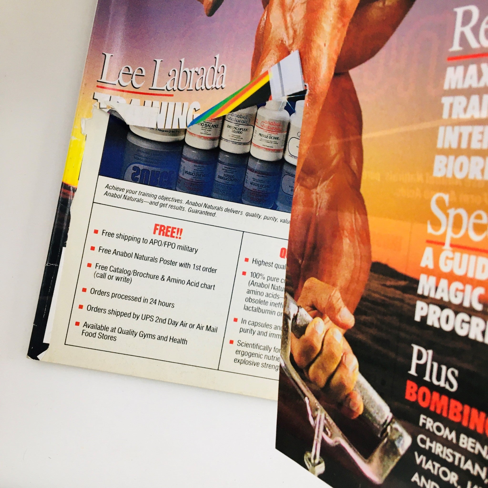 Joe Weider's Flex Magazine December 1990 Lee Labrada & Mohammed Benaziza